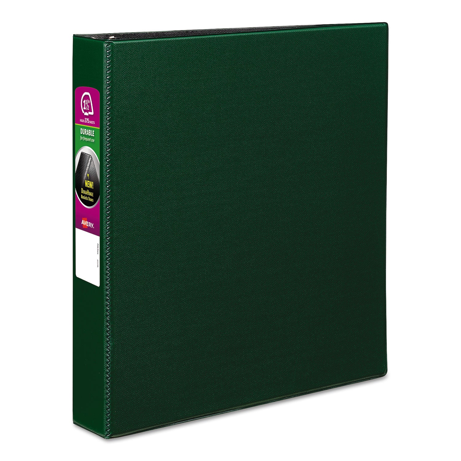 Durable Non-View Binder with DuraHinge and Slant Rings, 3 Rings, 1.5" Capacity, 11 x 8.5, Green -