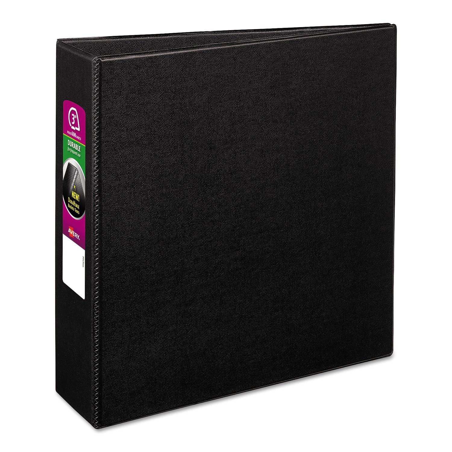 Durable Non-View Binder with DuraHinge and Slant Rings, 3 Rings, 3" Capacity, 11 x 8.5, Black -