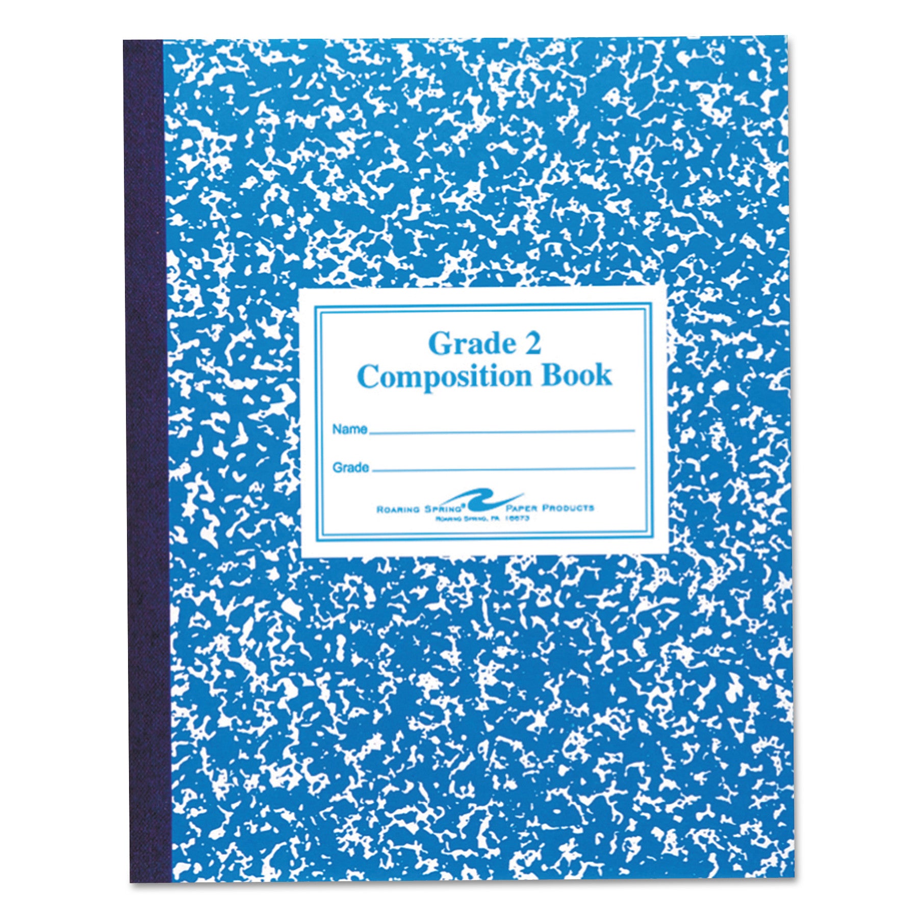 Grade School Ruled Composition Book, Grade 2 Manuscript Format, Blue Cover, (50) 9.75 x 7.75 Sheets -