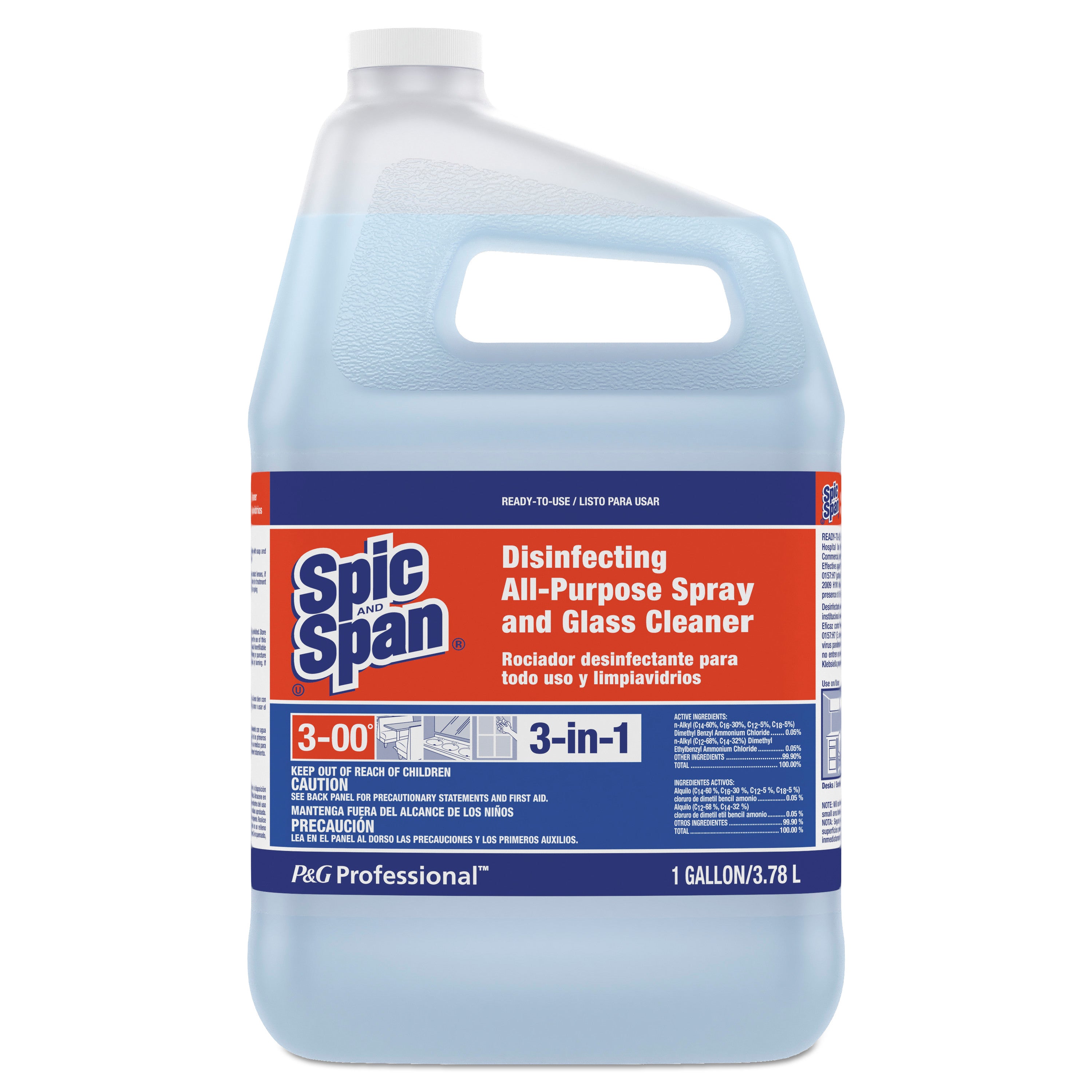 Disinfecting All-Purpose Spray and Glass Cleaner, Fresh Scent, 1 gal Bottle -