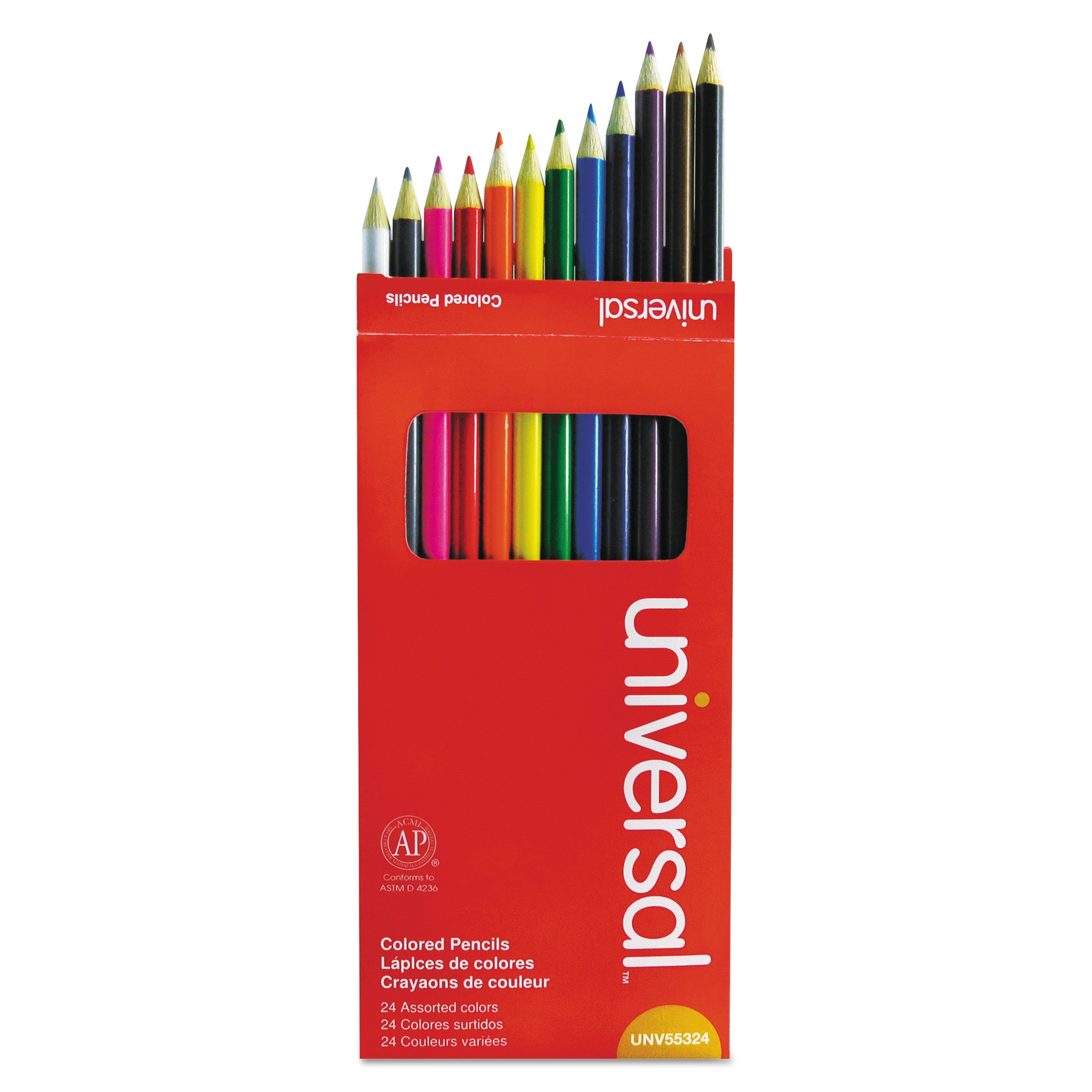 woodcase-colored-pencils-3-mm-assorted-lead-and-barrel-colors-24-pack_unv55324 - 2