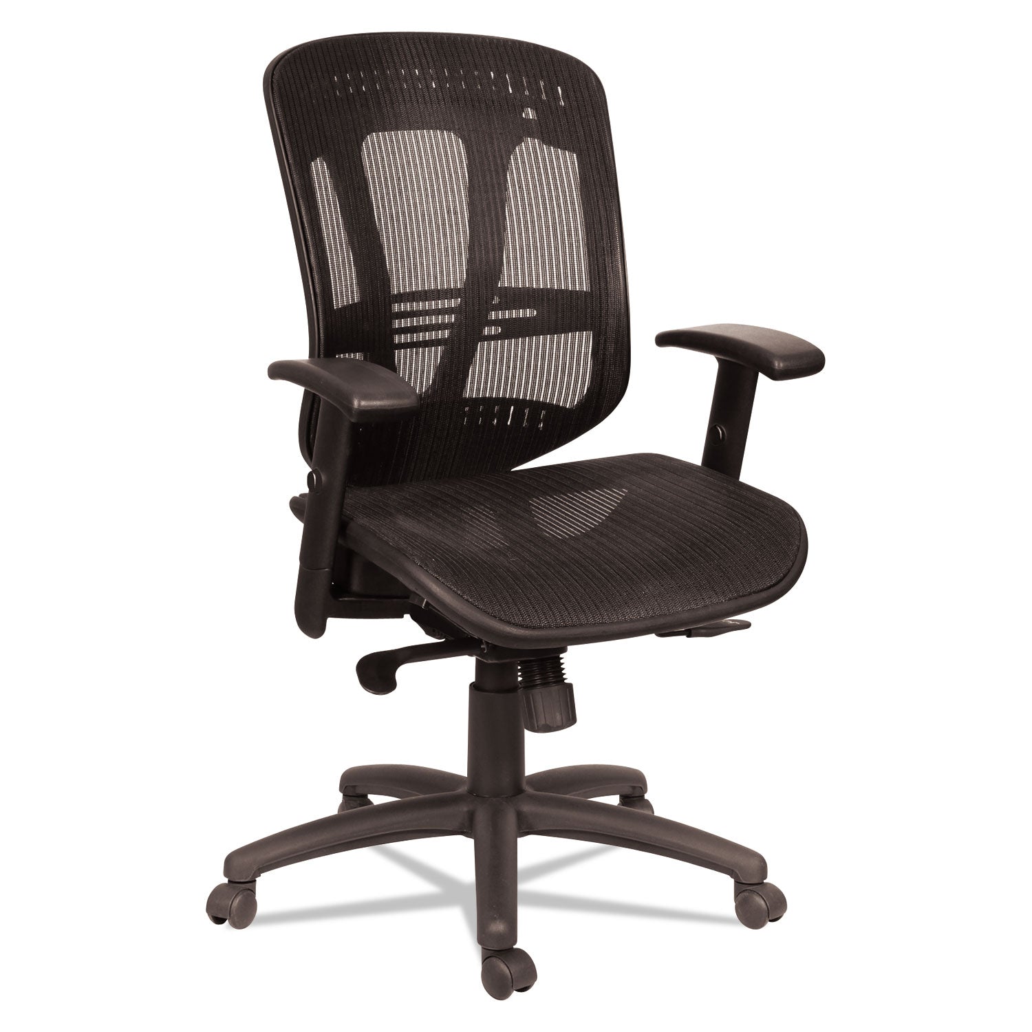 Alera Eon Series Multifunction Mid-Back Suspension Mesh Chair, Supports Up to 275 lb, 17.51" to 21.25" Seat Height, Black -