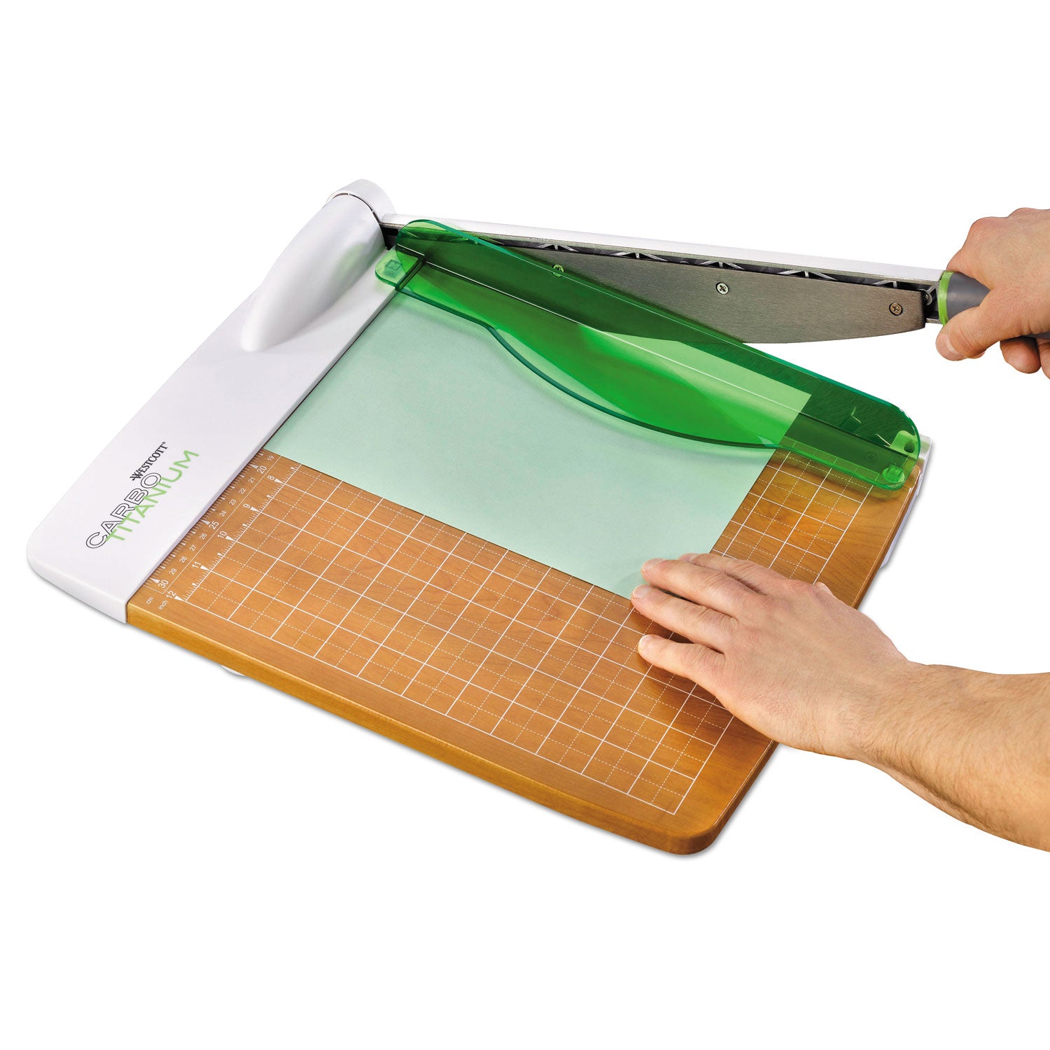 carbotitanium-guillotine-paper-trimmer-30-sheets-12-cut-length-metal-wood-composite-base-14-x-22_acm16717 - 2