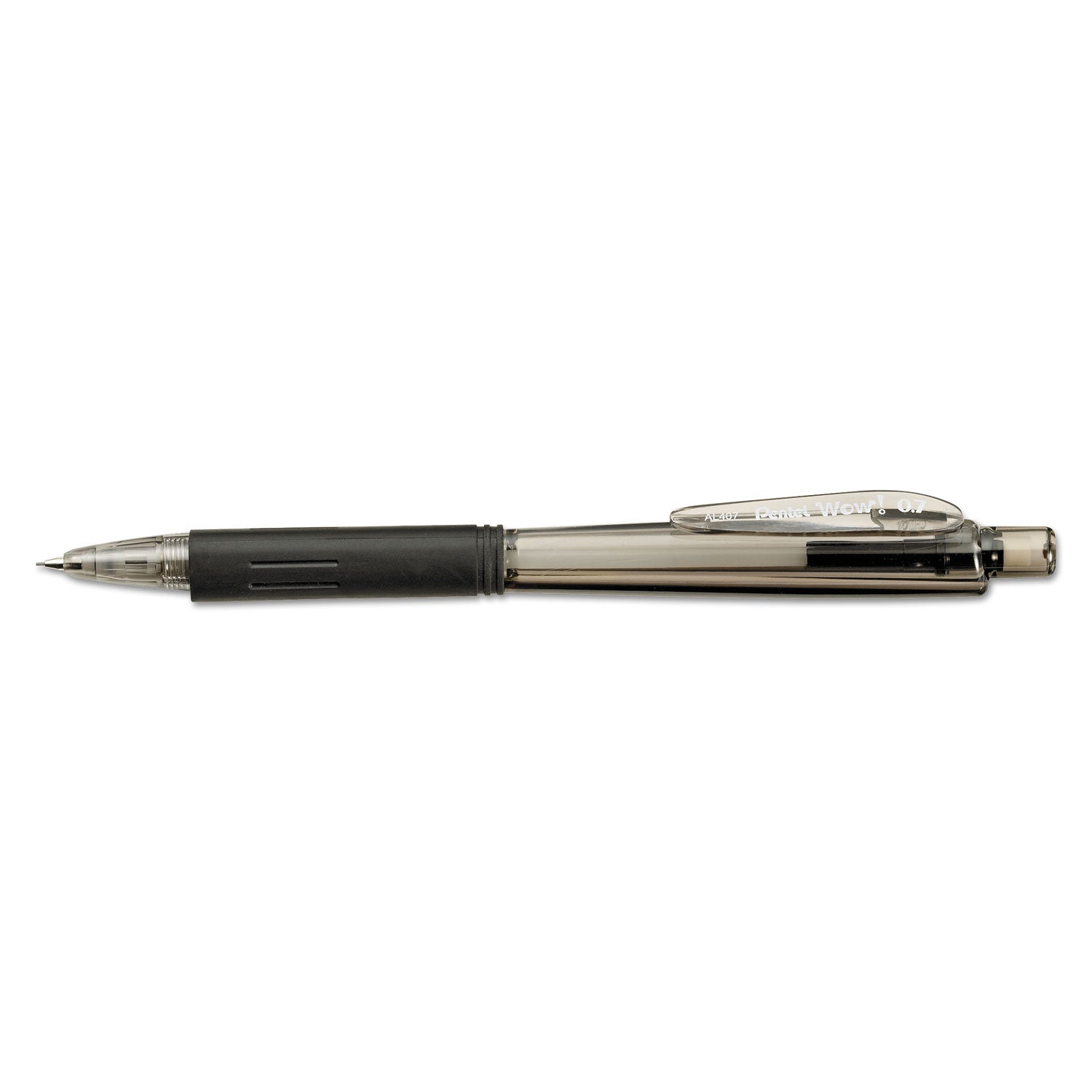 Wow! Pencils, 0.7 mm, HB (#2), Black Lead, Black Barrel, Dozen -