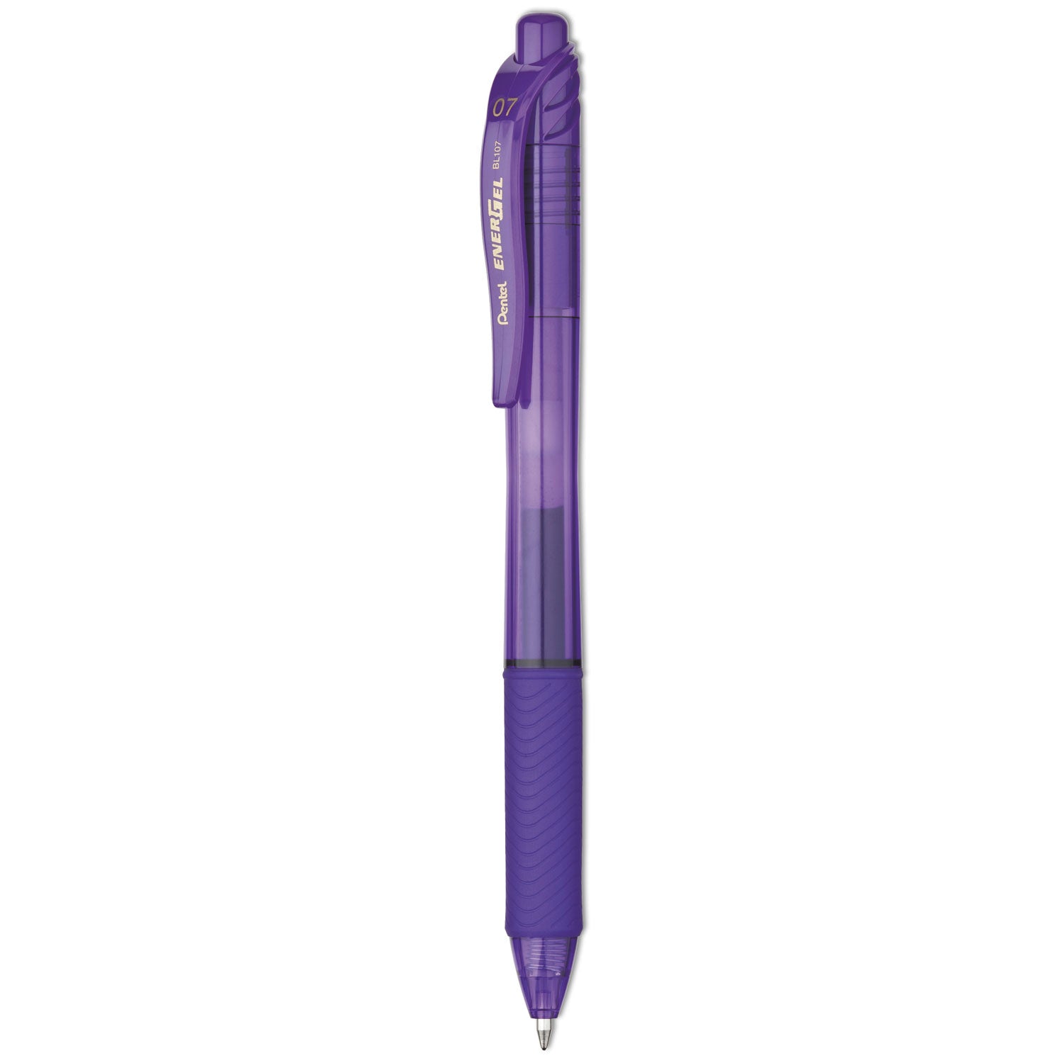 EnerGel-X Gel Pen, Retractable, Medium 0.7 mm, Violet Ink, Translucent Violet/Violet Barrel, Dozen -