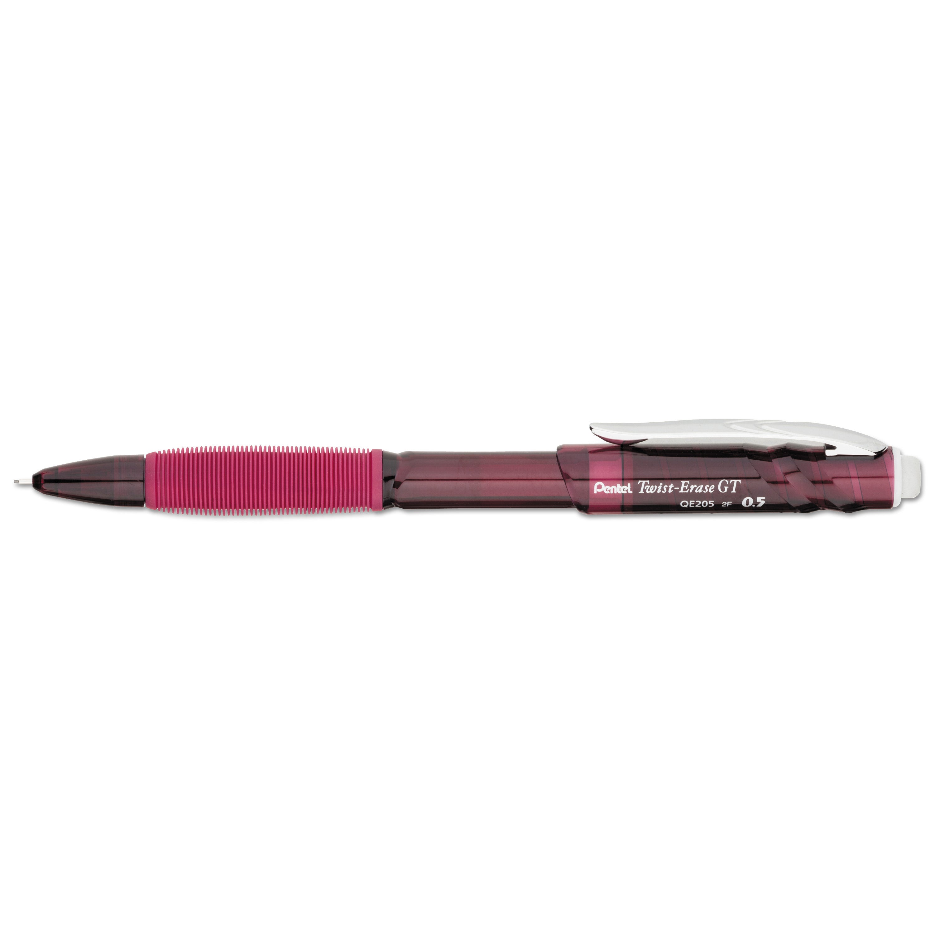 Twist-Erase GT Pencils, 0.5 mm, HB (#2), Black Lead, Red Barrel -