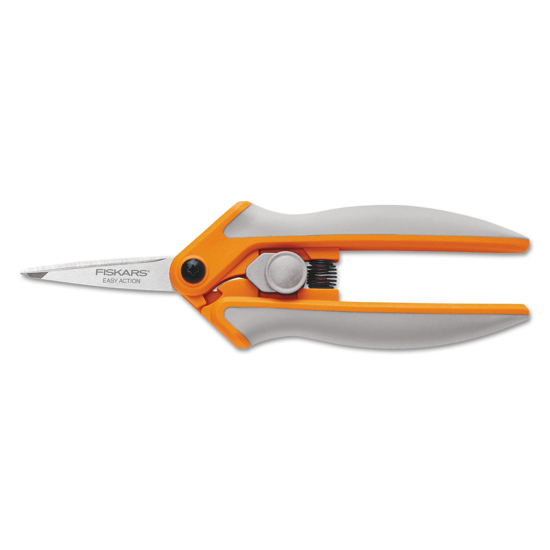 Easy Action Micro-Tip Scissors, Pointed Tip, 5" Long, 1.75" Cut Length, Gray Straight Handle -