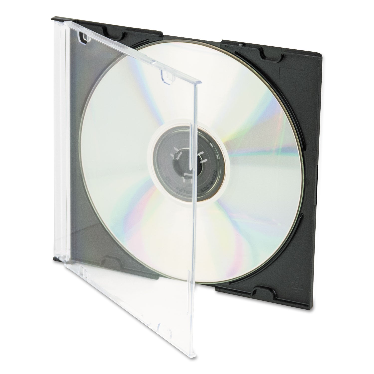 CD/DVD Slim Jewel Cases, Clear/Black, 100/Pack -