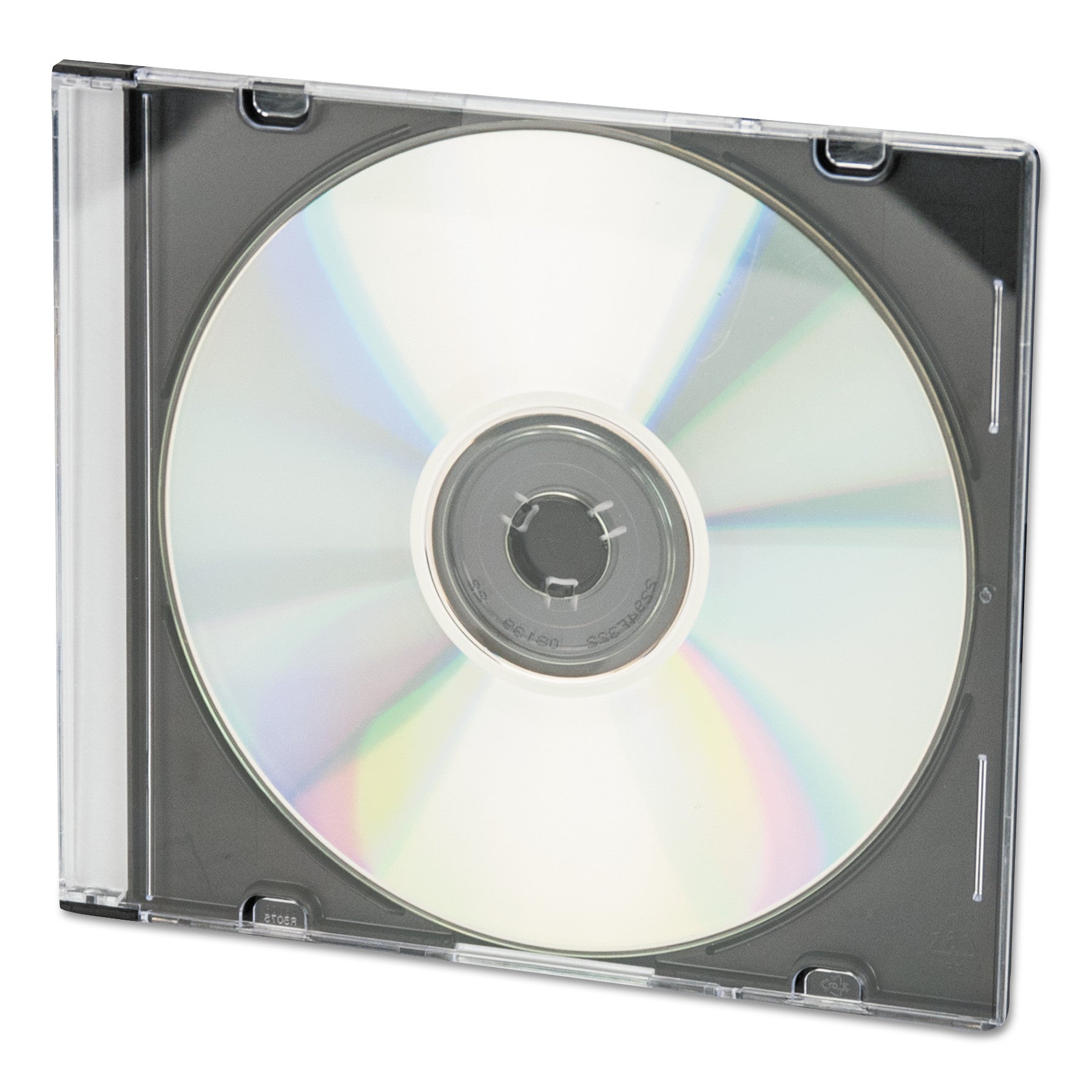 CD/DVD Slim Jewel Cases, Clear/Black, 100/Pack -