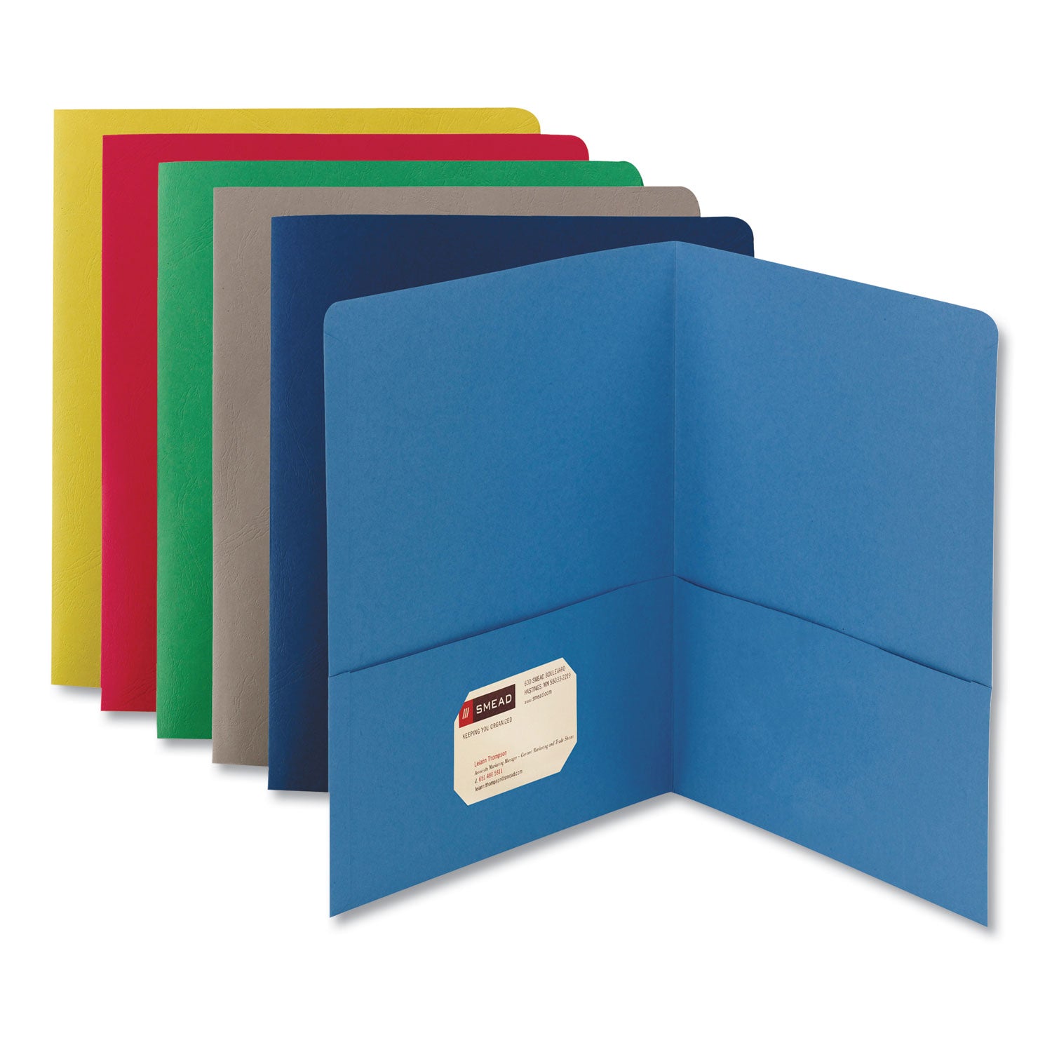 Two-Pocket Folder, Textured Paper, 100-Sheet Capacity, 11 x 8.5, Assorted, 25/Box -