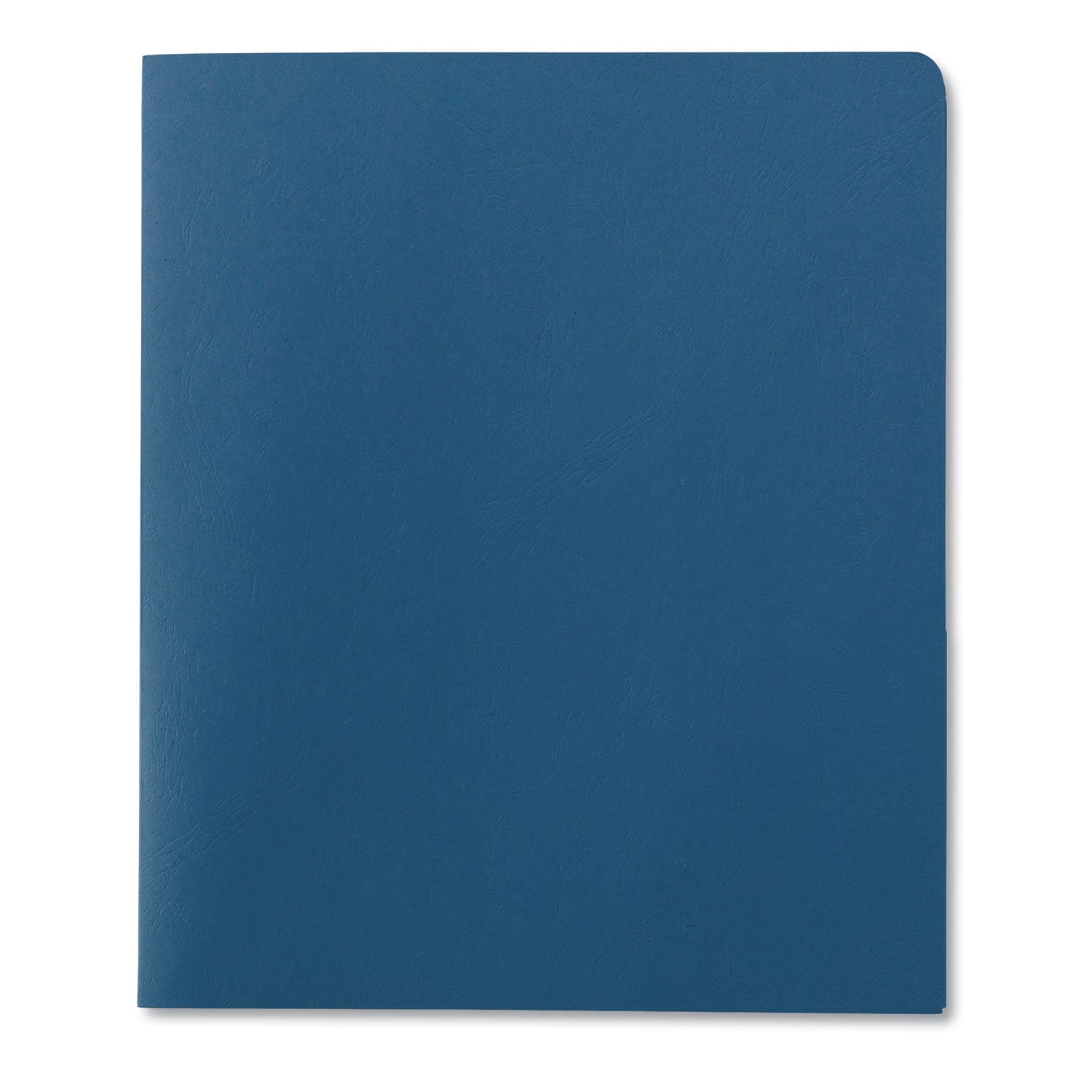 Two-Pocket Folder, Embossed Leather Grain Paper, 100-Sheet Capacity, 11 x 8.5, Blue, 25/Box -