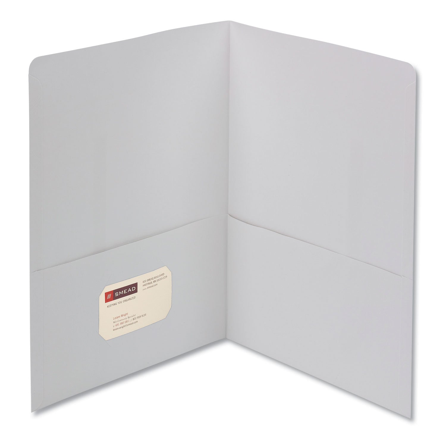 Two-Pocket Folder, Textured Paper, 100-Sheet Capacity, 11 x 8.5, White, 25/Box -