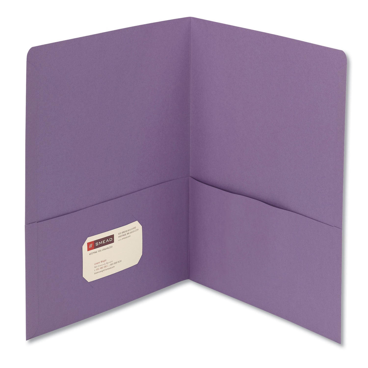 Two-Pocket Folder, Textured Paper, 100-Sheet Capacity, 11 x 8.5, Lavender, 25/Box -