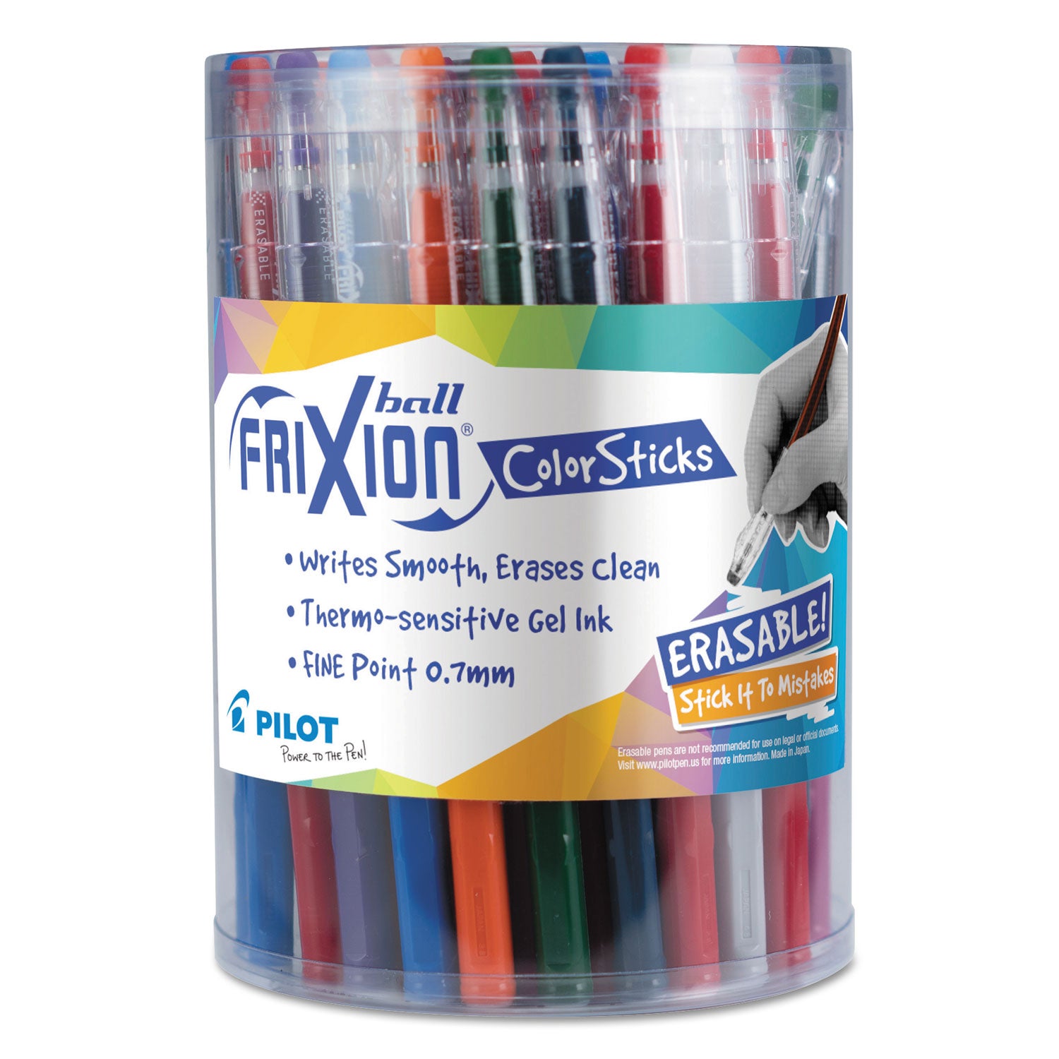 frixion-colorsticks-erasable-gel-pen-stick-fine-07-mm-ten-assorted-ink-and-barrel-colors-36-pack_pil58005 - 1