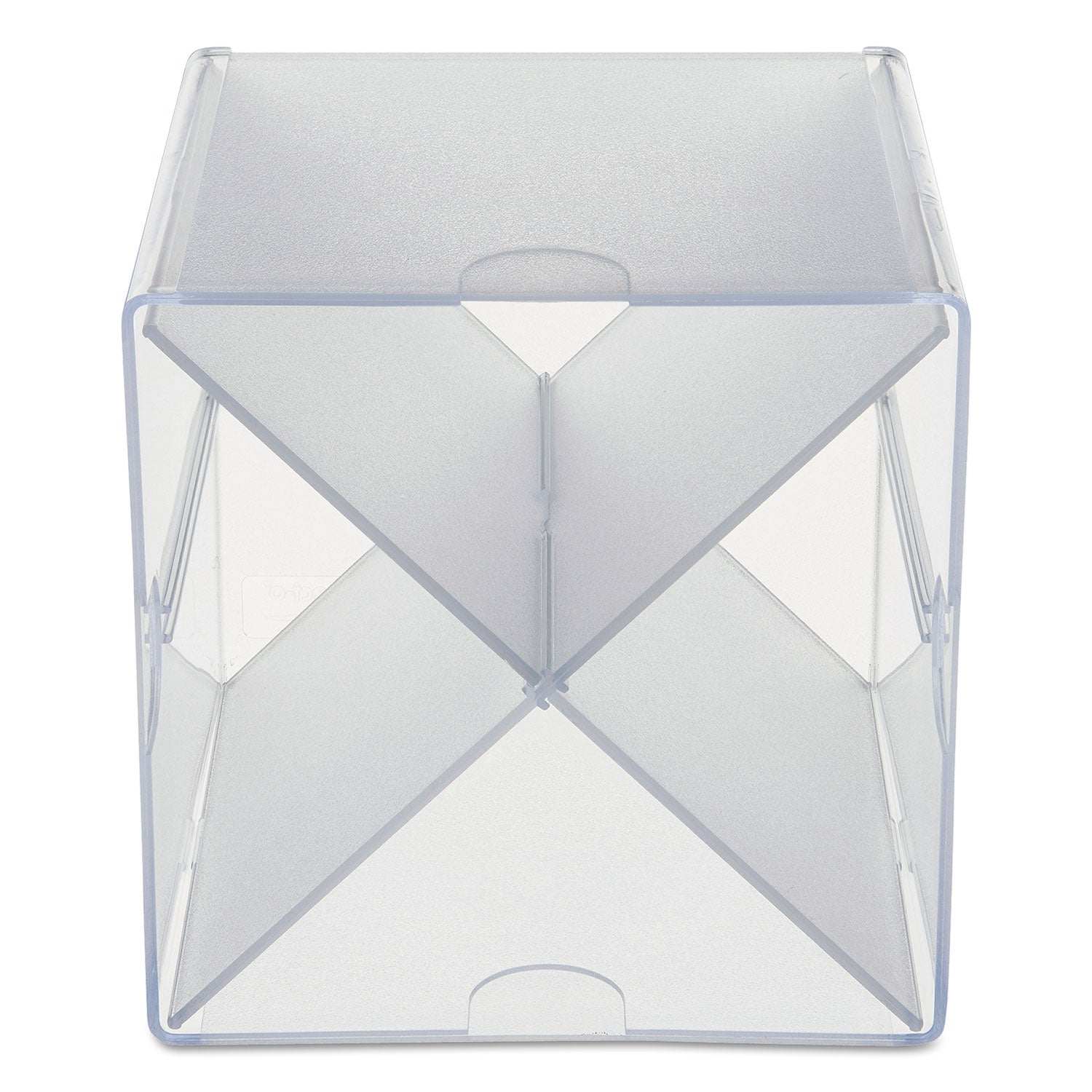 Stackable Cube Organizer, X Divider, 4 Compartments, Plastic, 6 x 7.2 x 6, Clear -