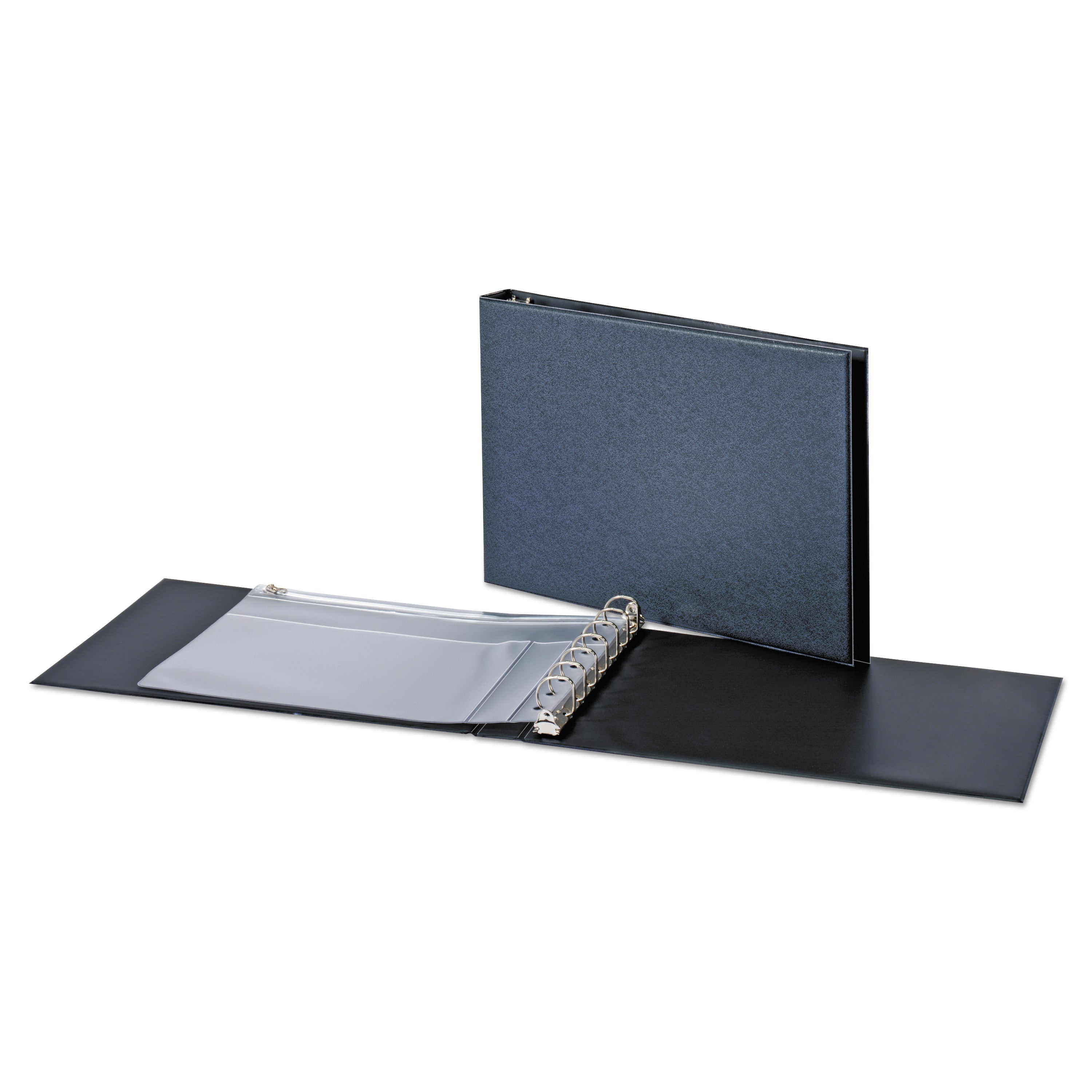 Check Binder Seven-Ring D-Ring Reference, 7 Rings, 1" Capacity, Black -