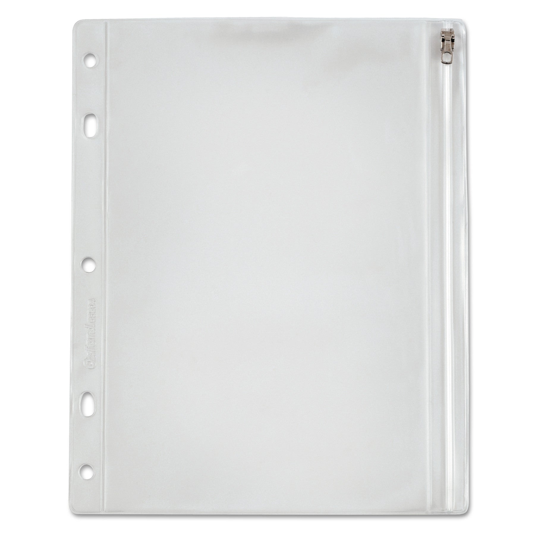 Zippered Ring Binder Pocket, 10.5 x 8, Clear -