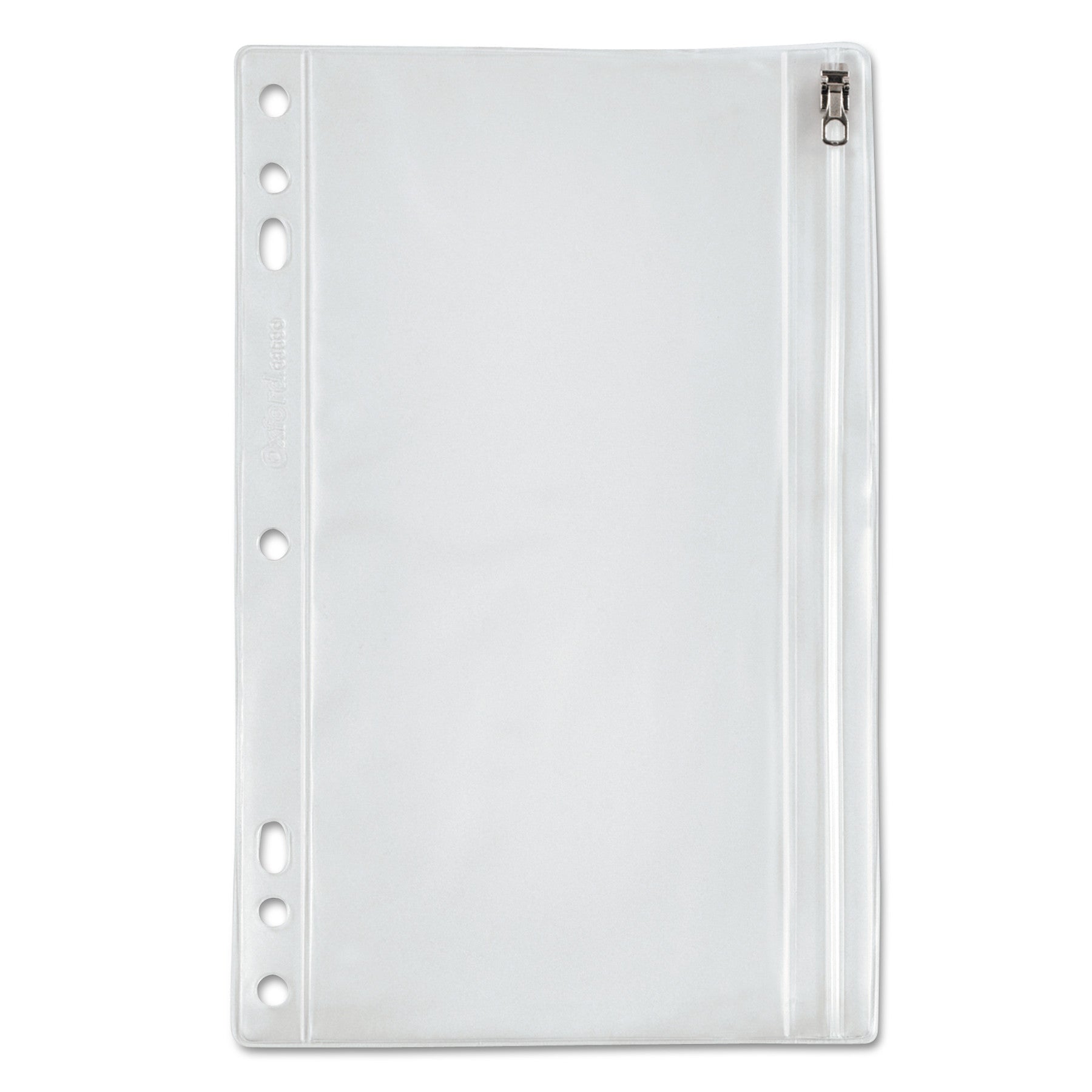 Zippered Ring Binder Pocket, 6 x 9.5, Clear -