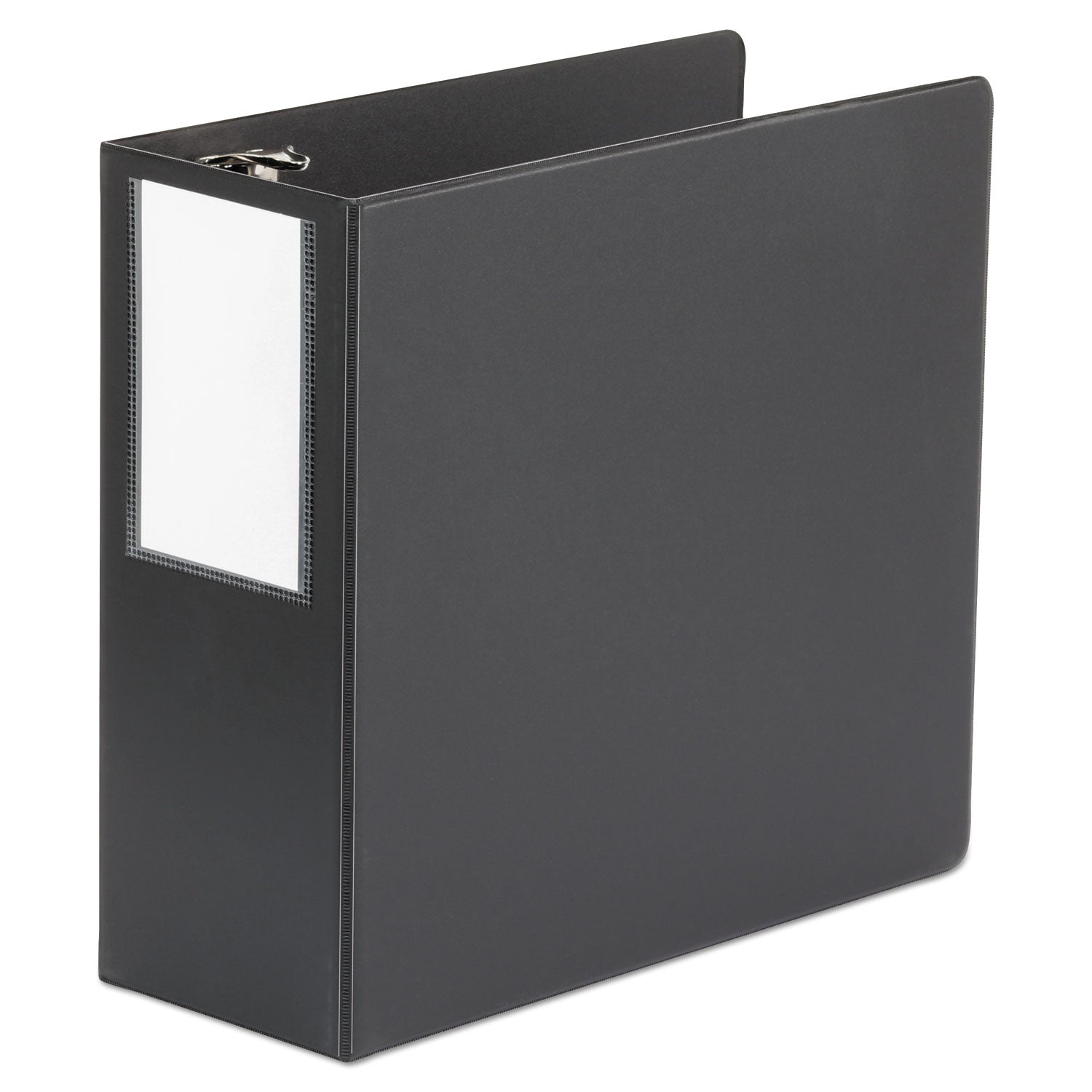 Deluxe Non-View D-Ring Binder with Label Holder, 3 Rings, 5" Capacity, 11 x 8.5, Black -