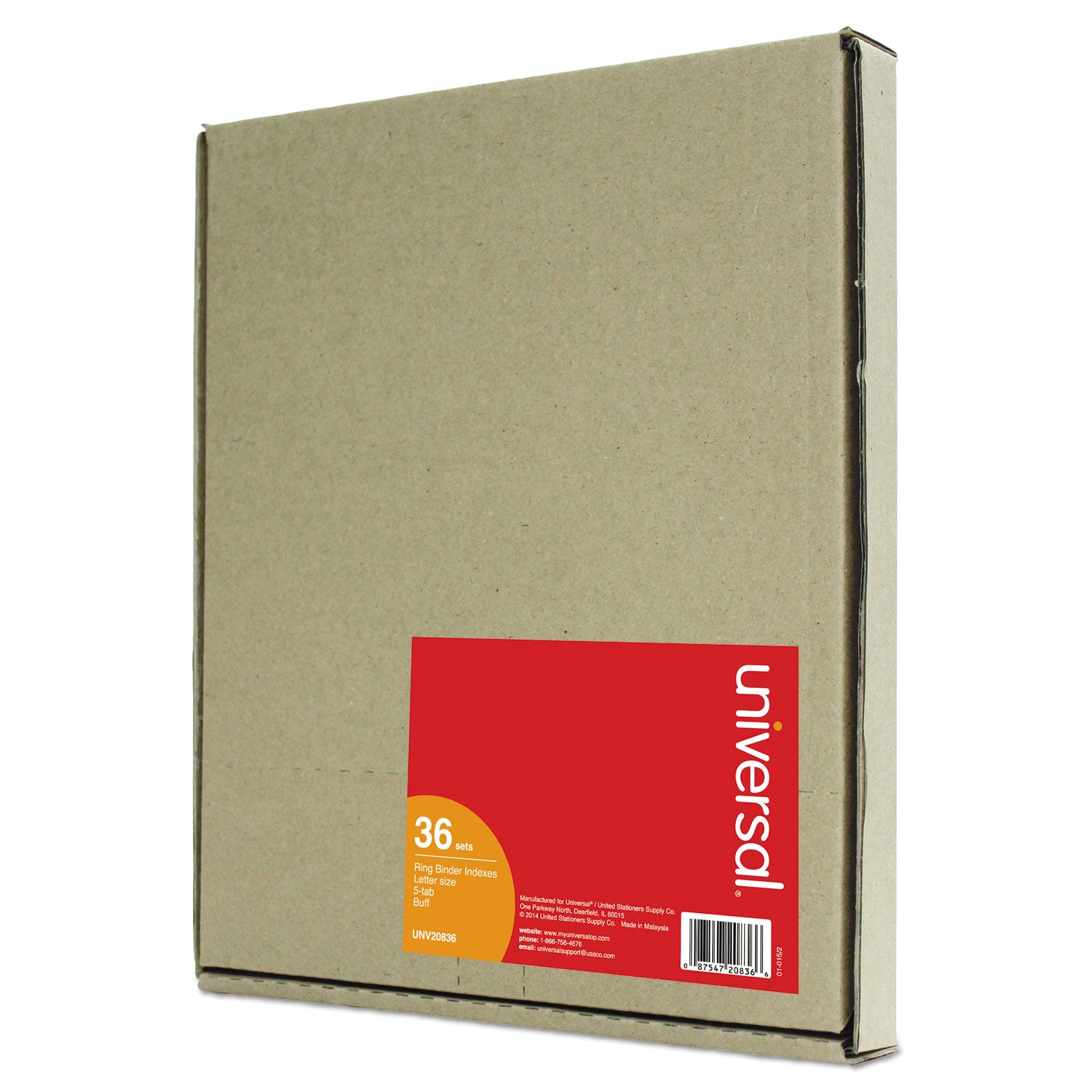 Self-Tab Index Dividers, 5-Tab, 11 x 8.5, Buff, 36 Sets -