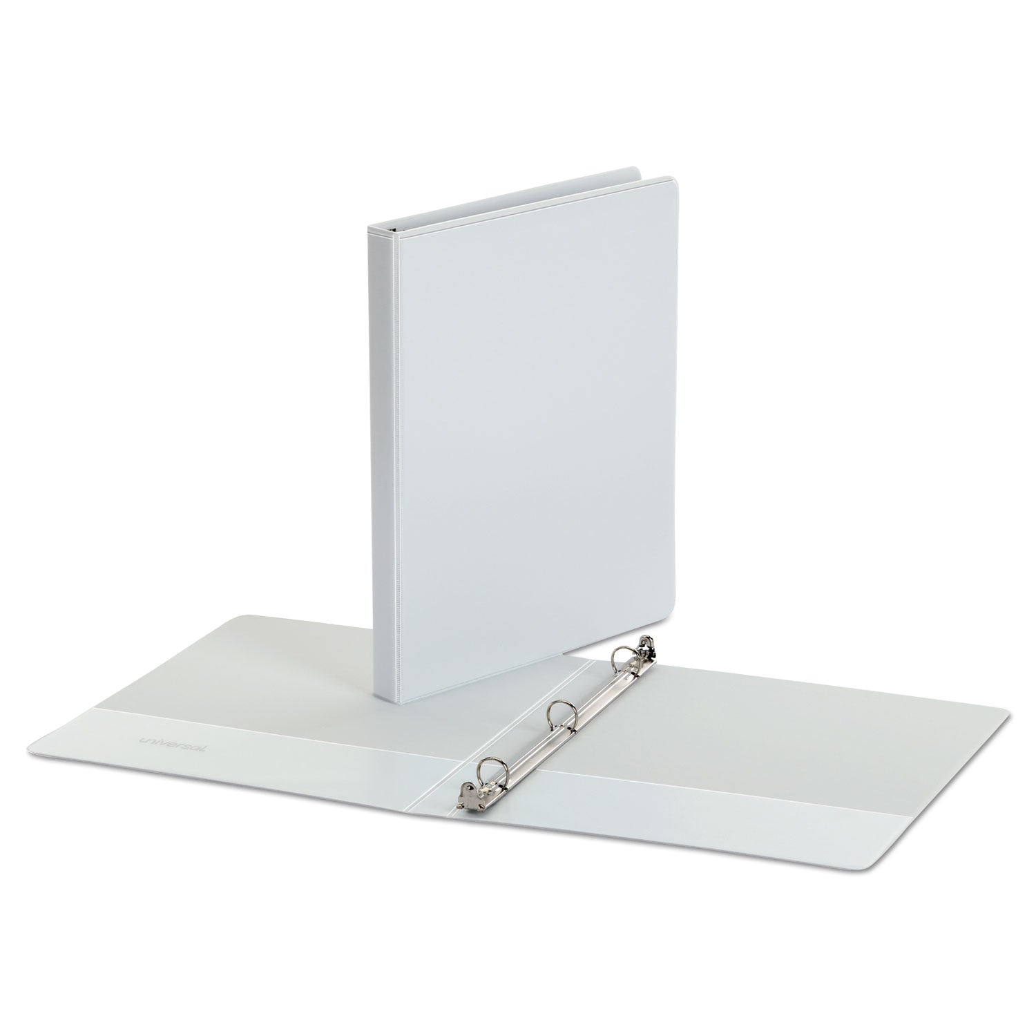 Economy Round Ring View Binder, 3 Rings, 0.5" Capacity, 11 x 8.5, White, 6/Pack -