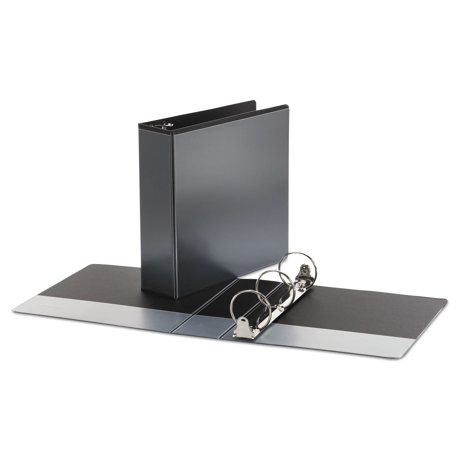 Economy Round Ring View Binder, 3 Rings, 3" Capacity, 11 x 8.5, Black -
