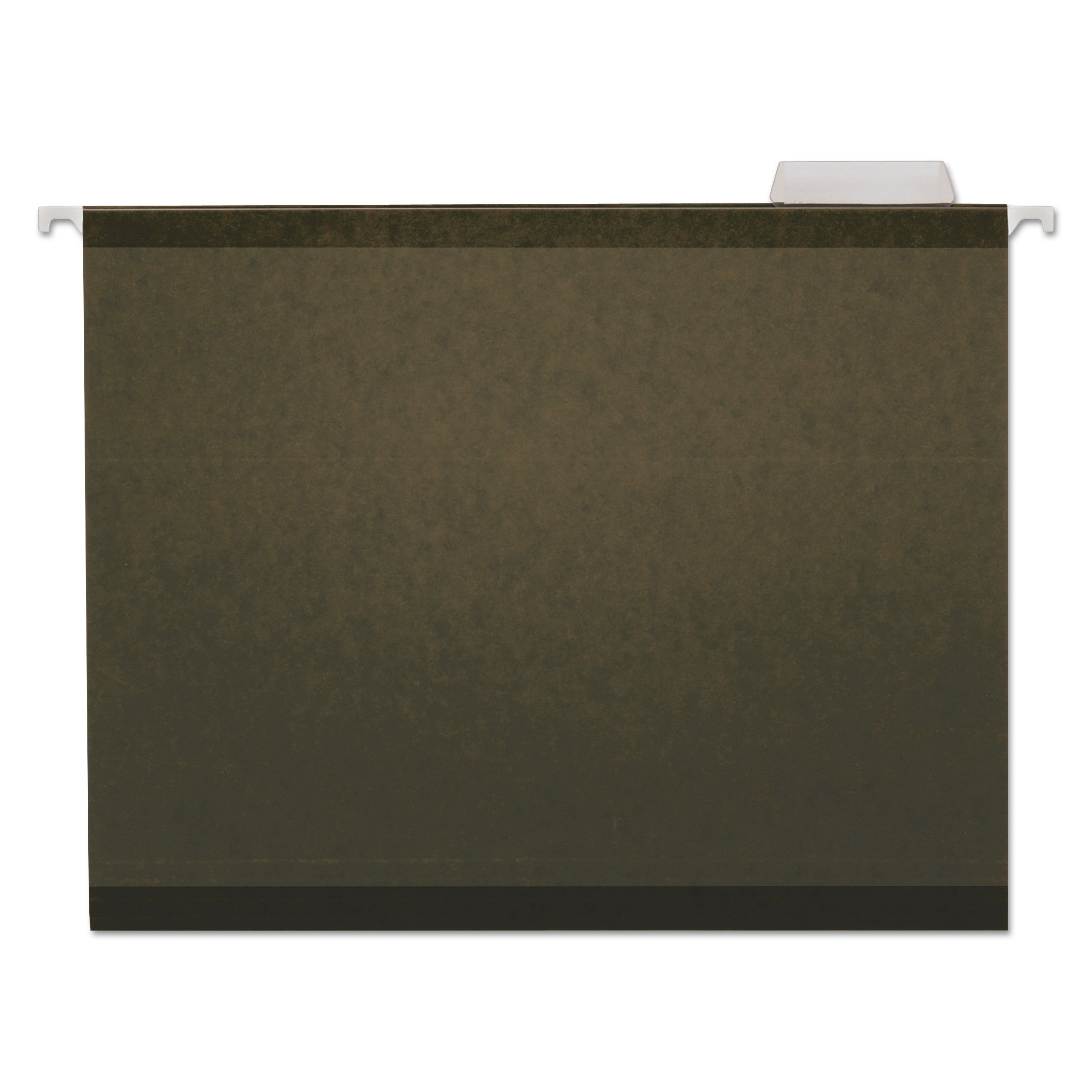 Deluxe Reinforced Recycled Hanging File Folders, Letter Size, 1/5-Cut Tabs, Standard Green, 25/Box -