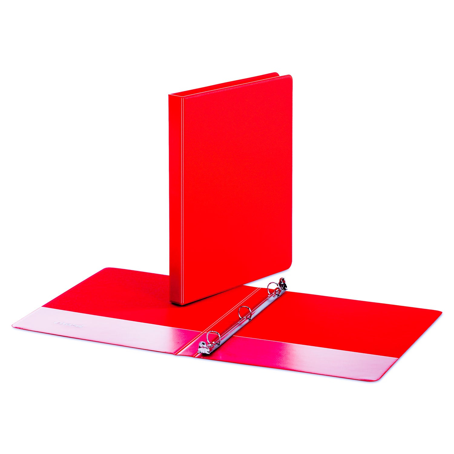 Economy Non-View Round Ring Binder, 3 Rings, 0.5" Capacity, 11 x 8.5, Red -