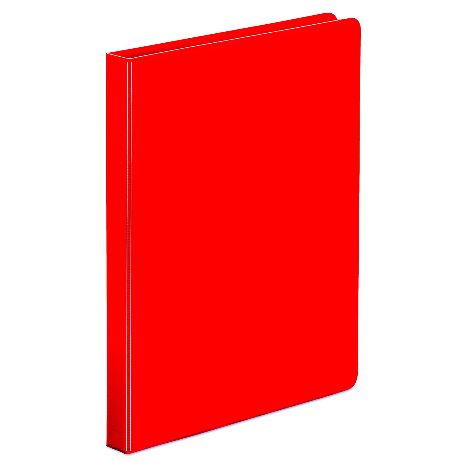 Economy Non-View Round Ring Binder, 3 Rings, 0.5" Capacity, 11 x 8.5, Red -