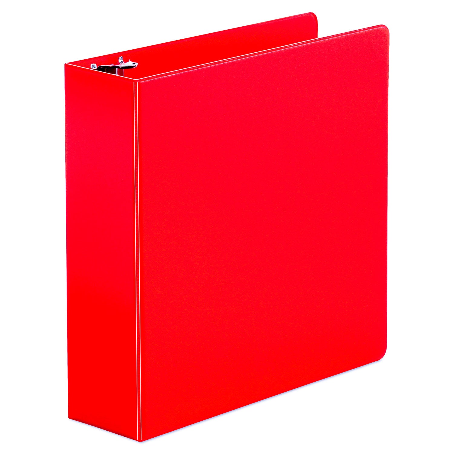 Economy Non-View Round Ring Binder, 3 Rings, 3" Capacity, 11 x 8.5, Red -