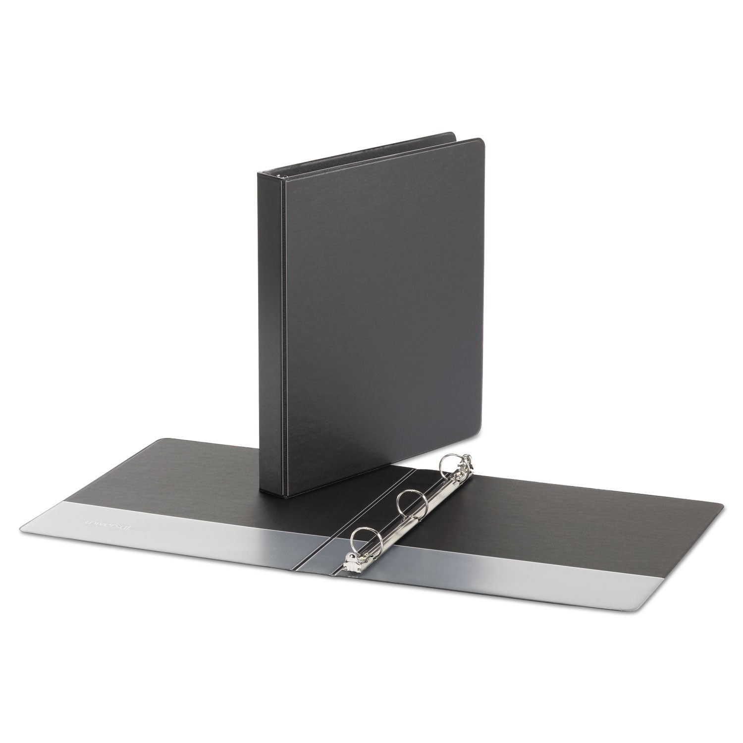 Economy Non-View Round Ring Binder, 3 Rings, 1" Capacity, 11 x 8.5, Black -