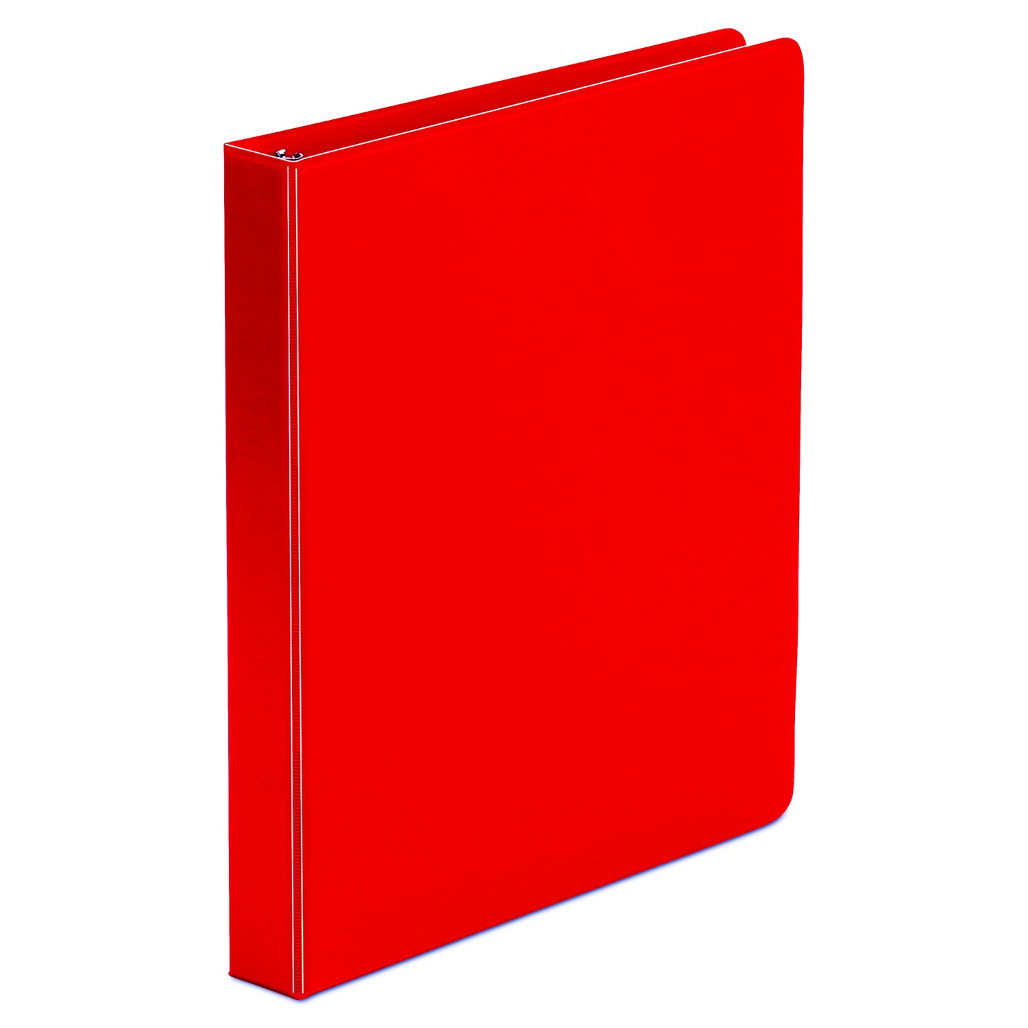 Economy Non-View Round Ring Binder, 3 Rings, 1" Capacity, 11 x 8.5, Red -