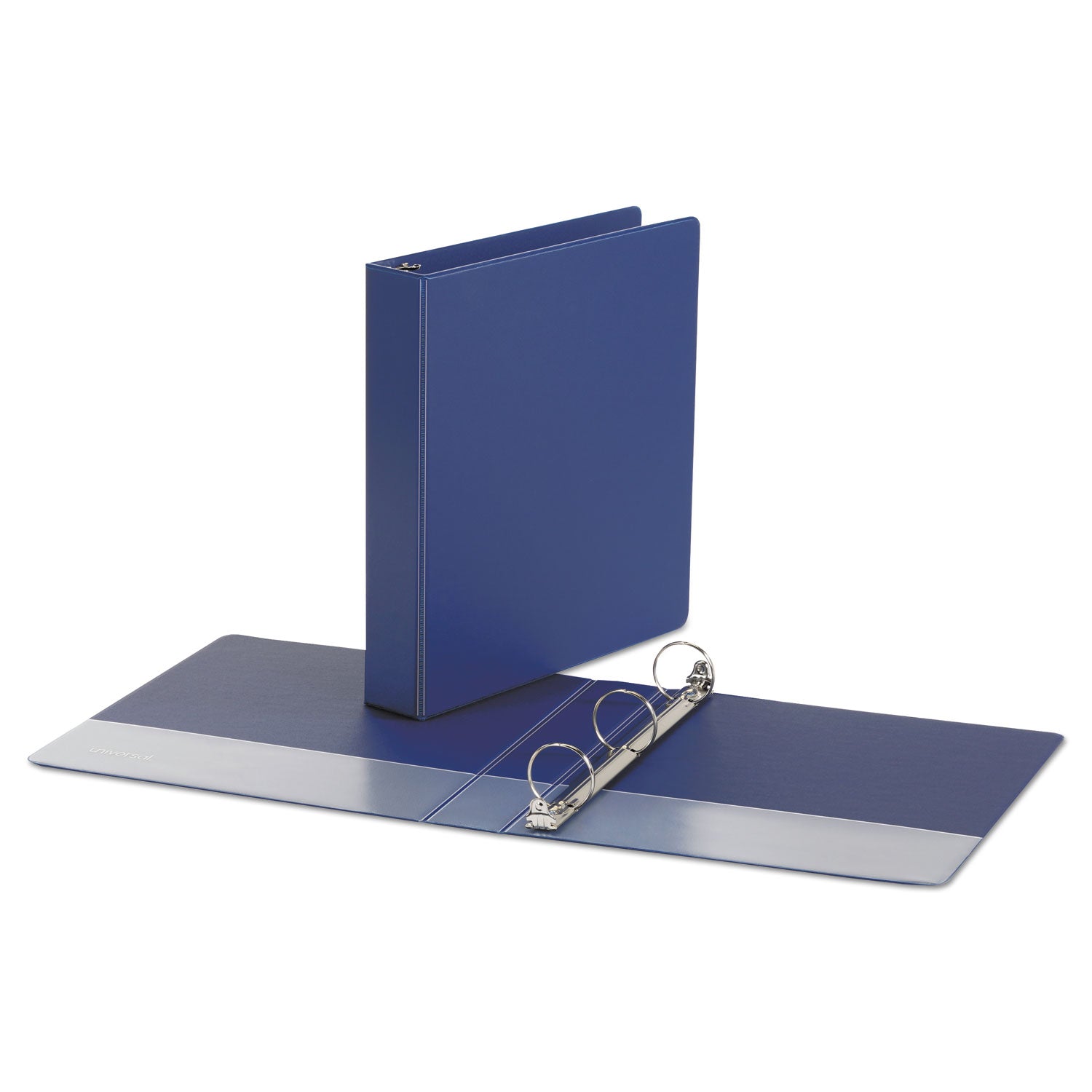 Economy Non-View Round Ring Binder, 3 Rings, 1.5" Capacity, 11 x 8.5, Royal Blue -