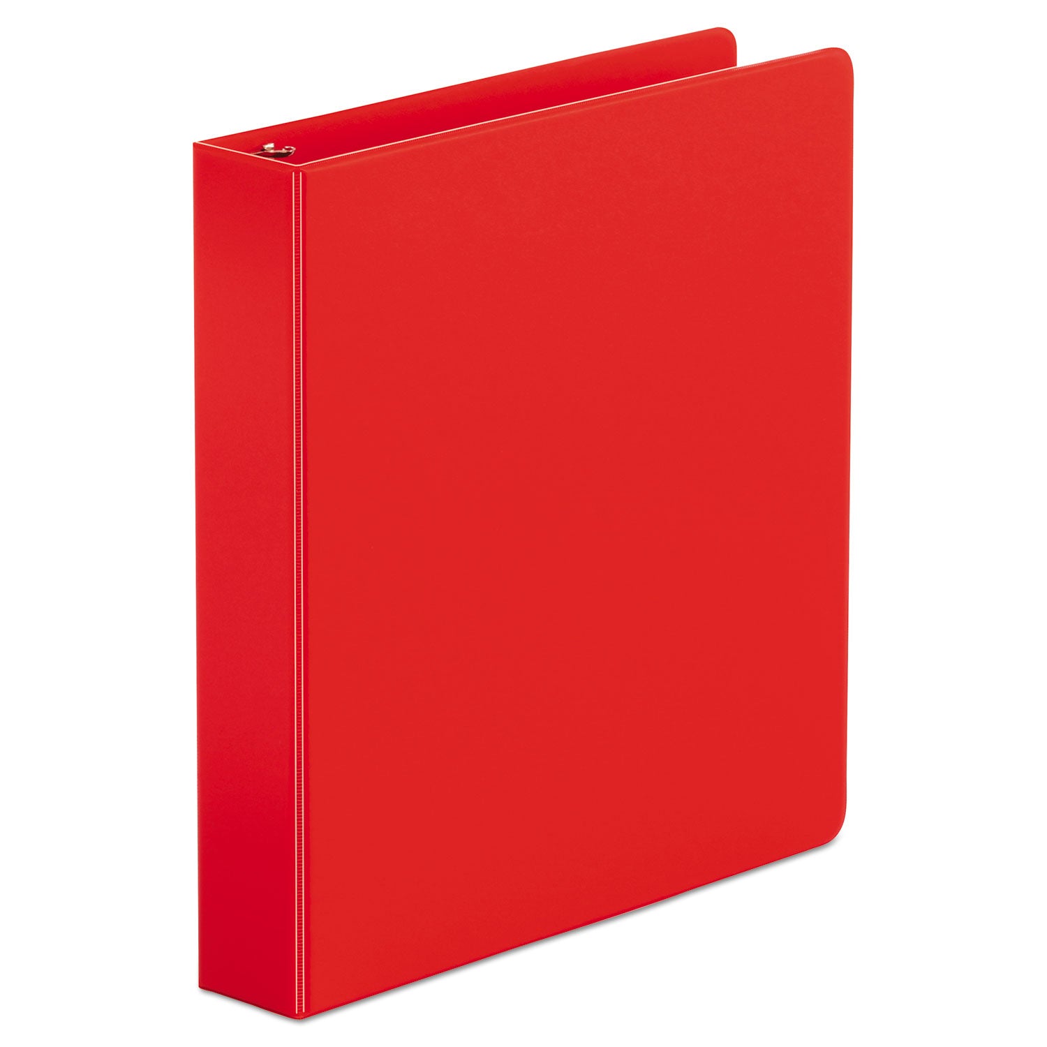 Economy Non-View Round Ring Binder, 3 Rings, 1.5" Capacity, 11 x 8.5, Red -
