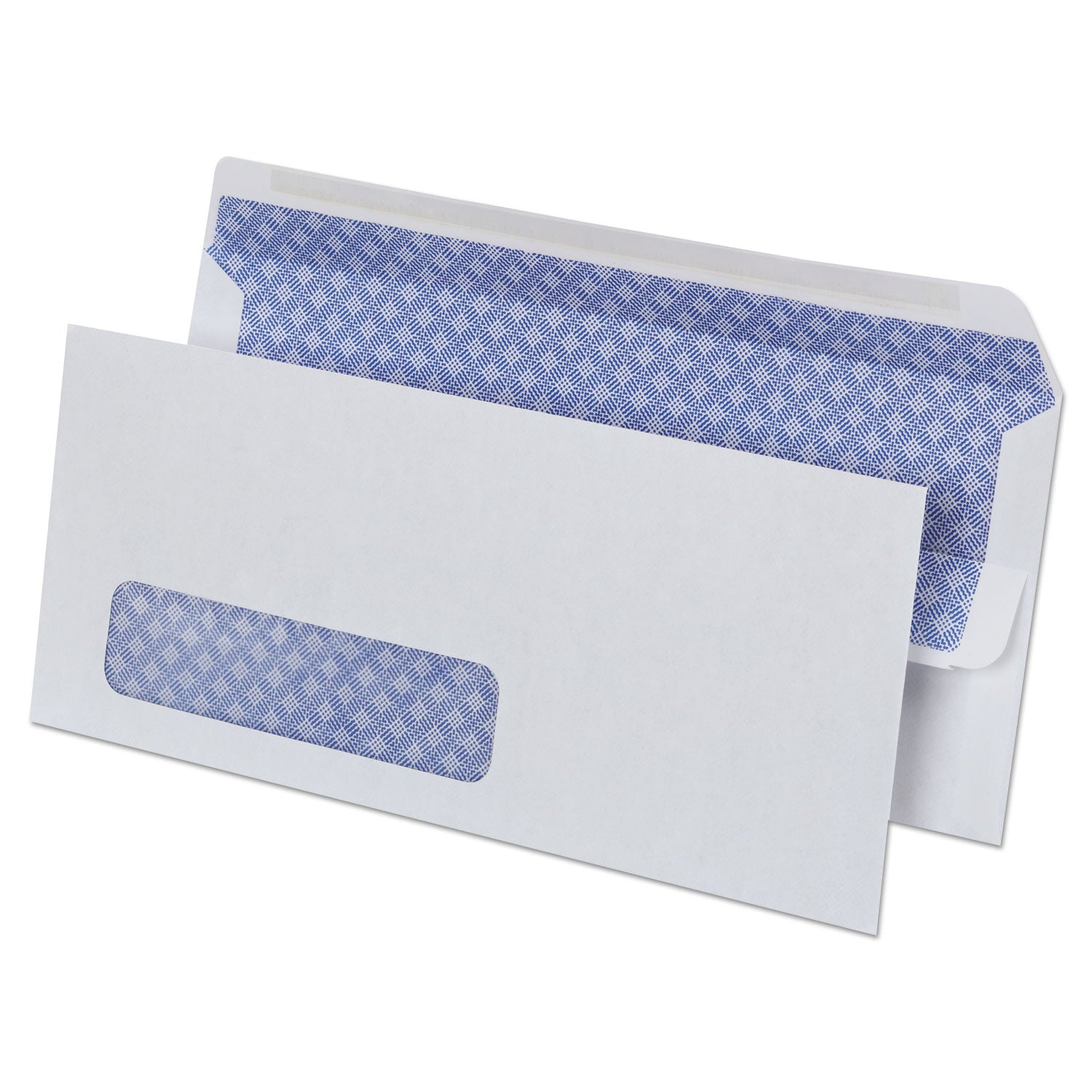 Self-Seal Security Tint Business Envelope, Address Window, #10, Square Flap, Self-Adhesive Closure, 4.13 x 9.5, White, 500/BX -