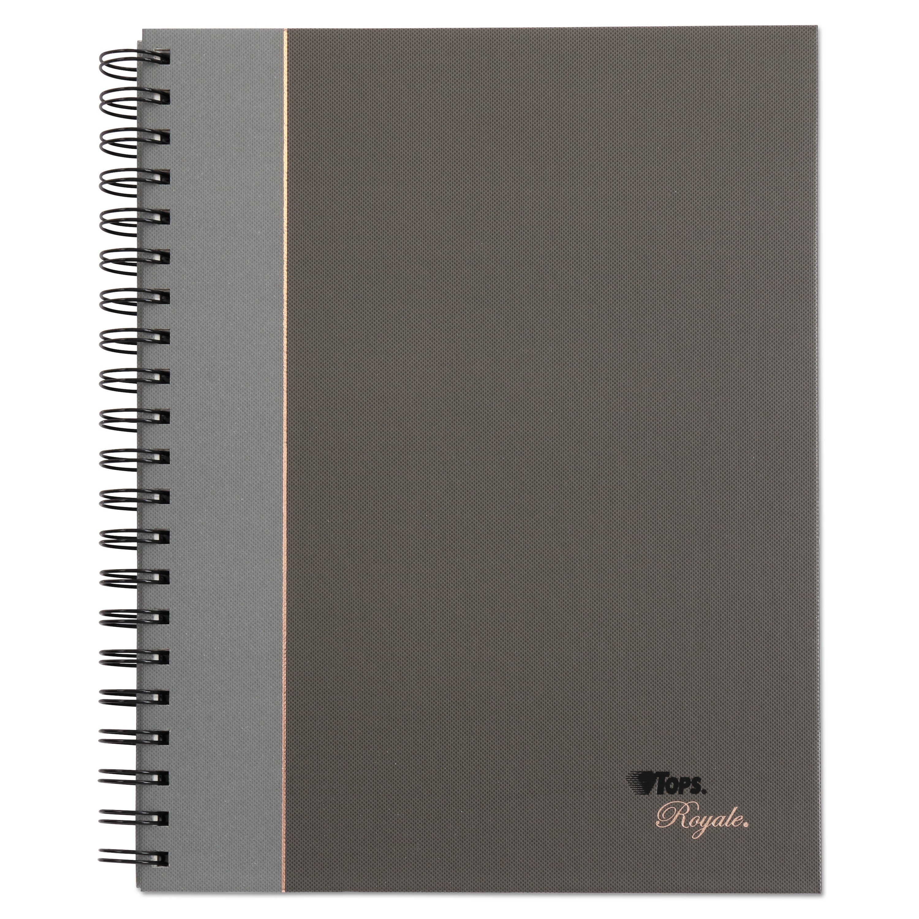 Royale Wirebound Business Notebooks, 1-Subject, Medium/College Rule, Black/Gray Cover, (96) 10.5 x 8 Sheets -
