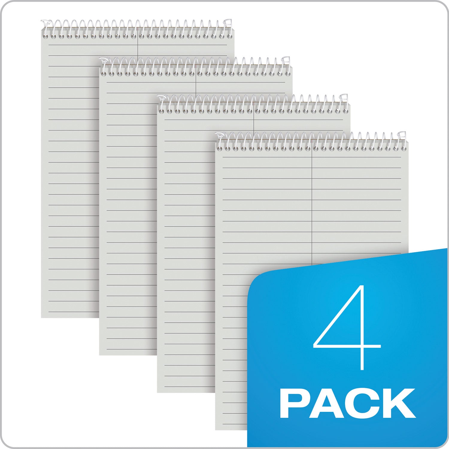 Prism Steno Pads, Gregg Rule, Gray Cover, 80 Gray 6 x 9 Sheets, 4/Pack -