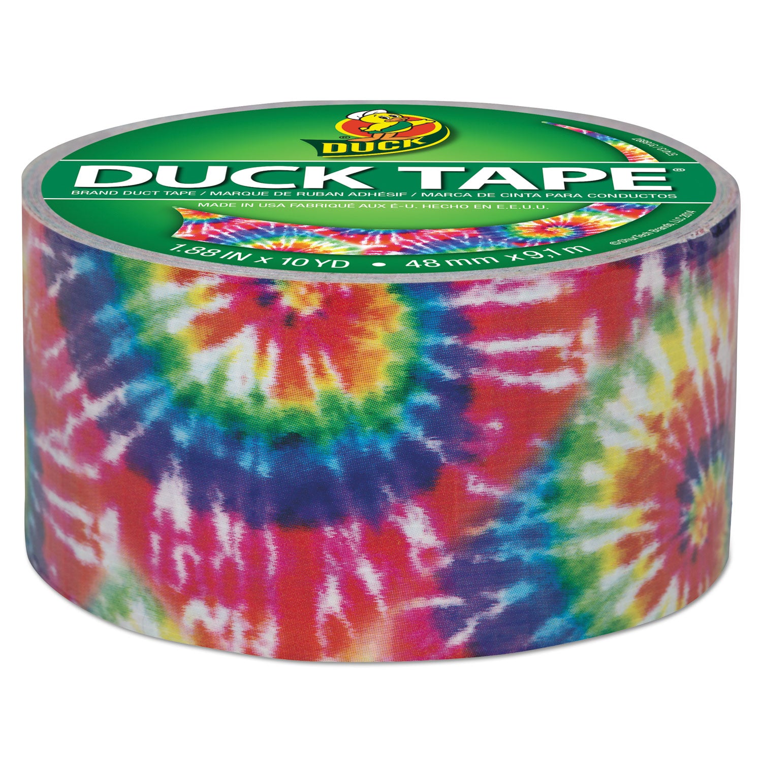 Colored Duct Tape, 3" Core, 1.88" x 10 yds, Multicolor Love Tie Dye -