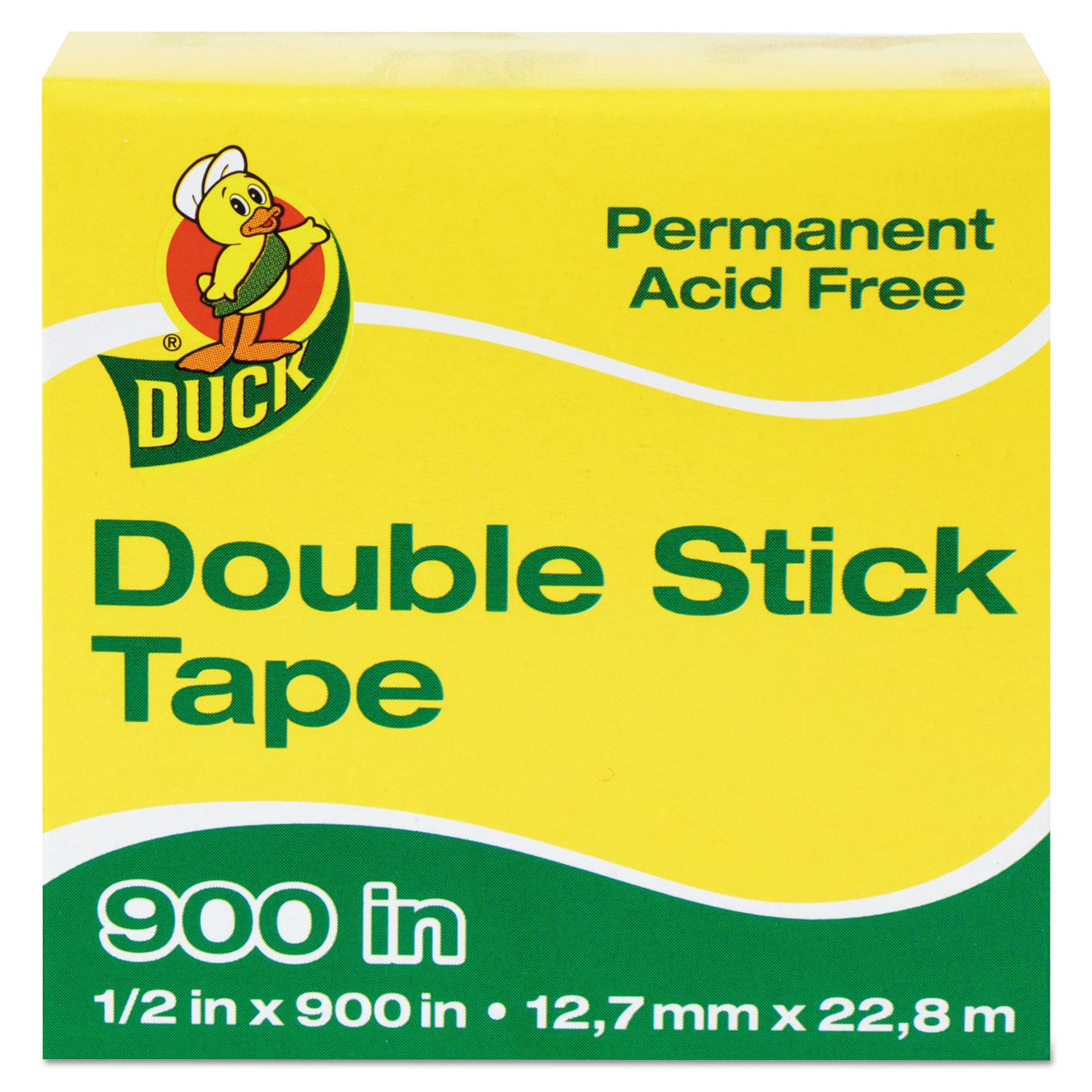 Permanent Double-Stick Tape, 1" Core, 0.5" x 75 ft, Clear -