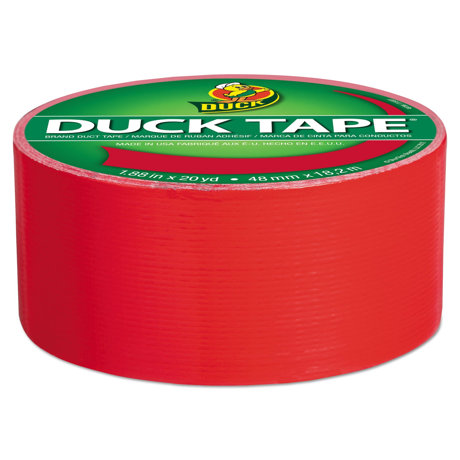 Colored Duct Tape, 3" Core, 1.88" x 20 yds, Red -