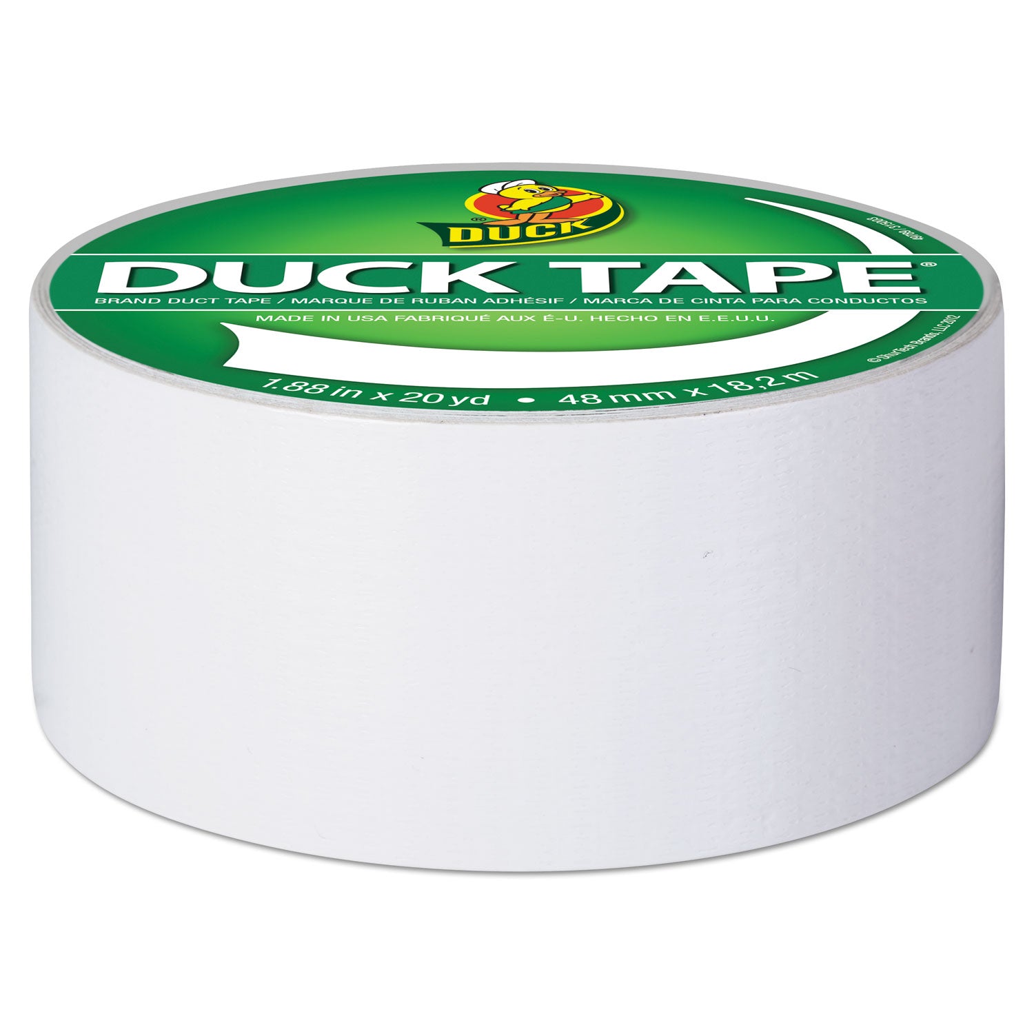Colored Duct Tape, 3" Core, 1.88" x 20 yds, White -