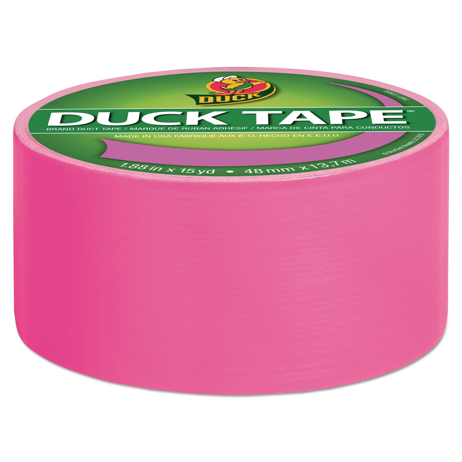 Colored Duct Tape, 3" Core, 1.88" x 15 yds, Neon Pink -