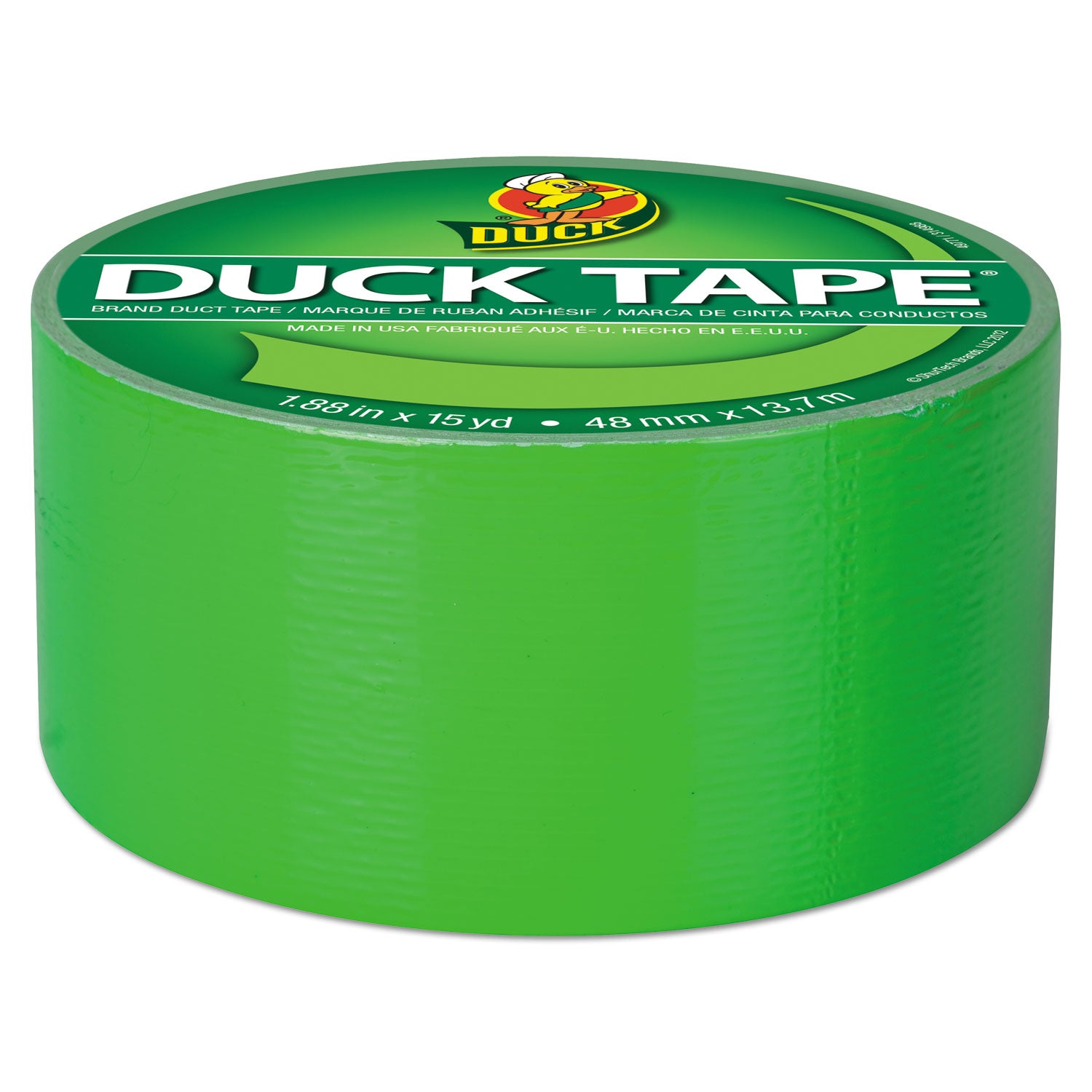 Colored Duct Tape, 3" Core, 1.88" x 15 yds, Neon Green -