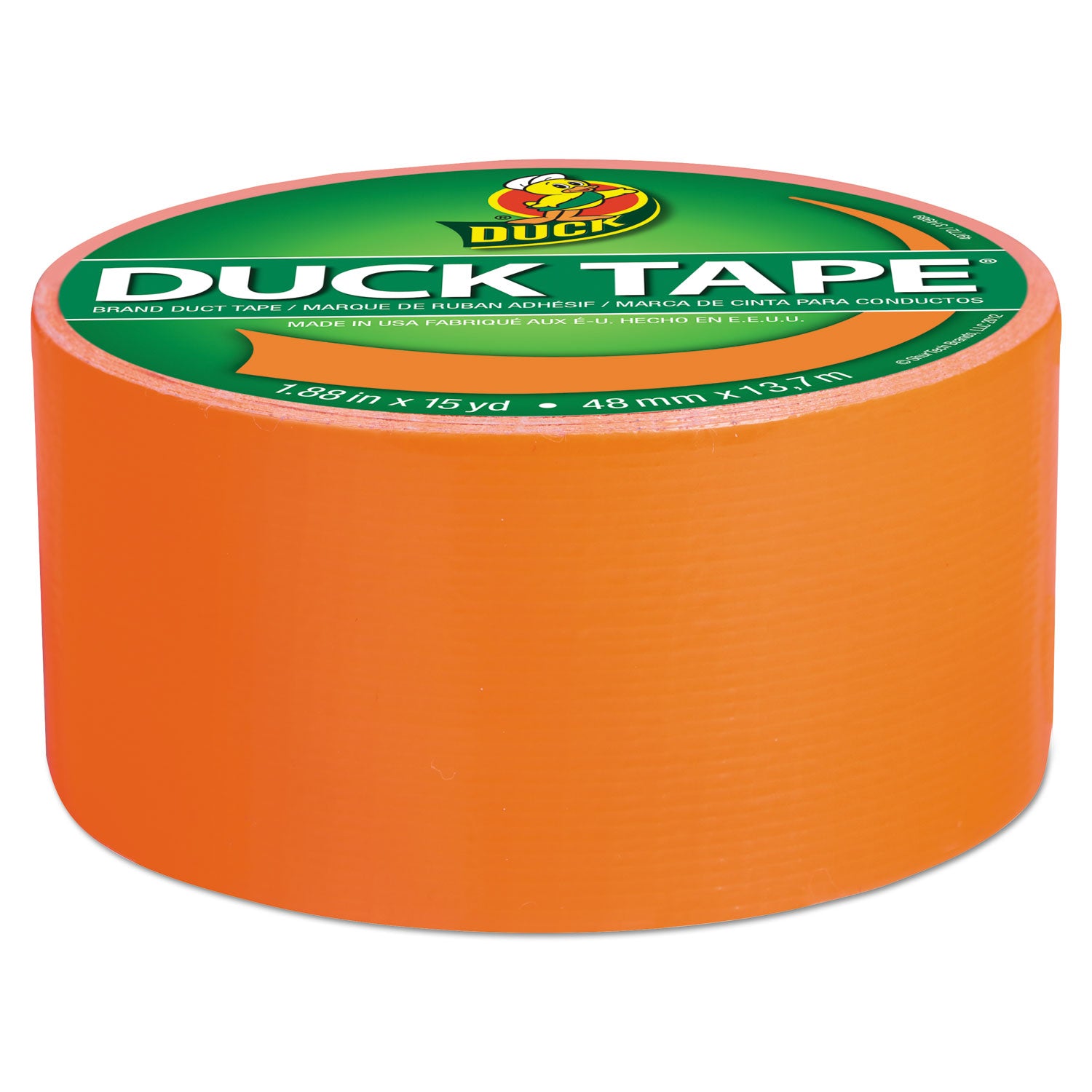 Colored Duct Tape, 3" Core, 1.88" x 15 yds, Neon Orange -
