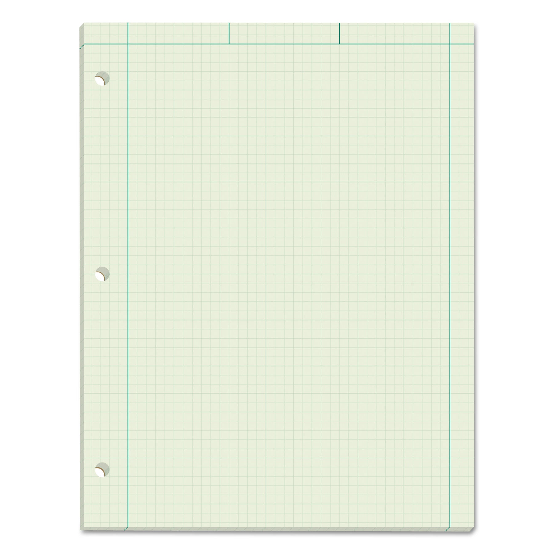 Engineering Computation Pads, Cross-Section Quad Rule (5 sq/in, 1 sq/in), Black/Green Cover, 100 Green-Tint 8.5 x 11 Sheets -