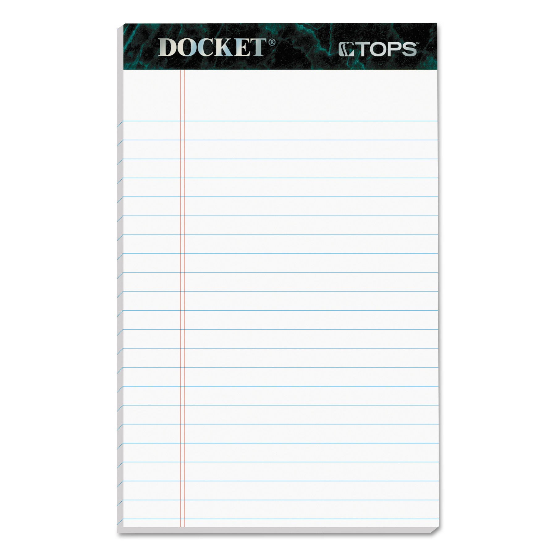 Docket Ruled Perforated Pads, Narrow Rule, 50 White 5 x 8 Sheets, 12/Pack -