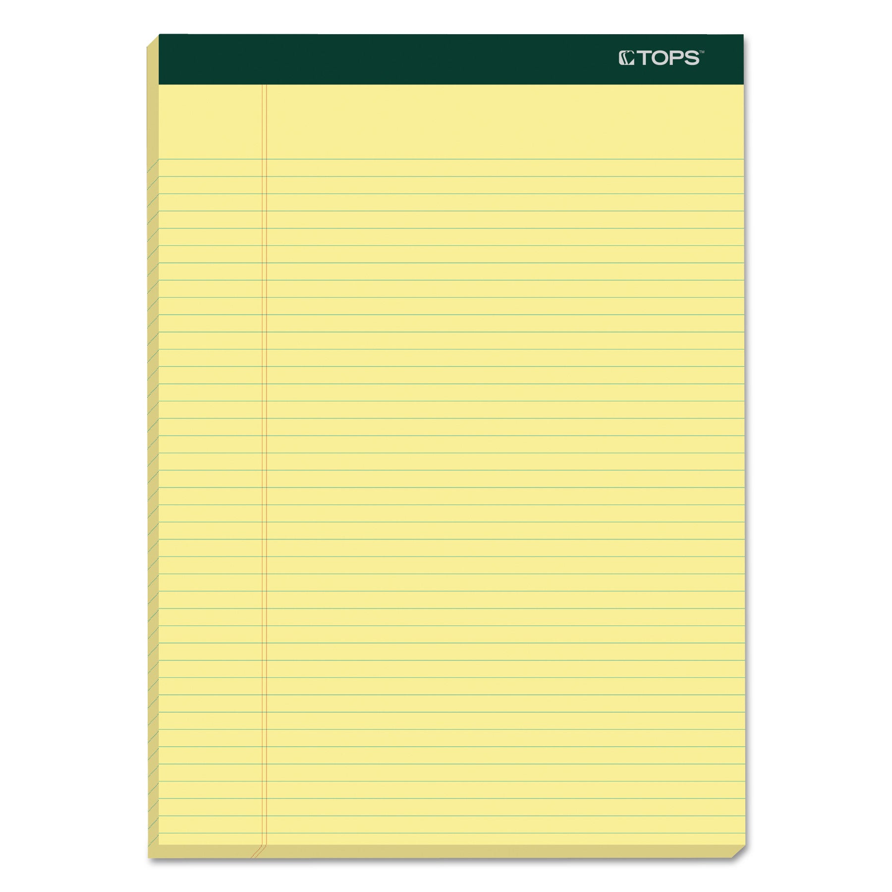 Double Docket Ruled Pads, Narrow Rule, 100 Canary-Yellow 8.5 x 11.75 Sheets, 6/Pack -