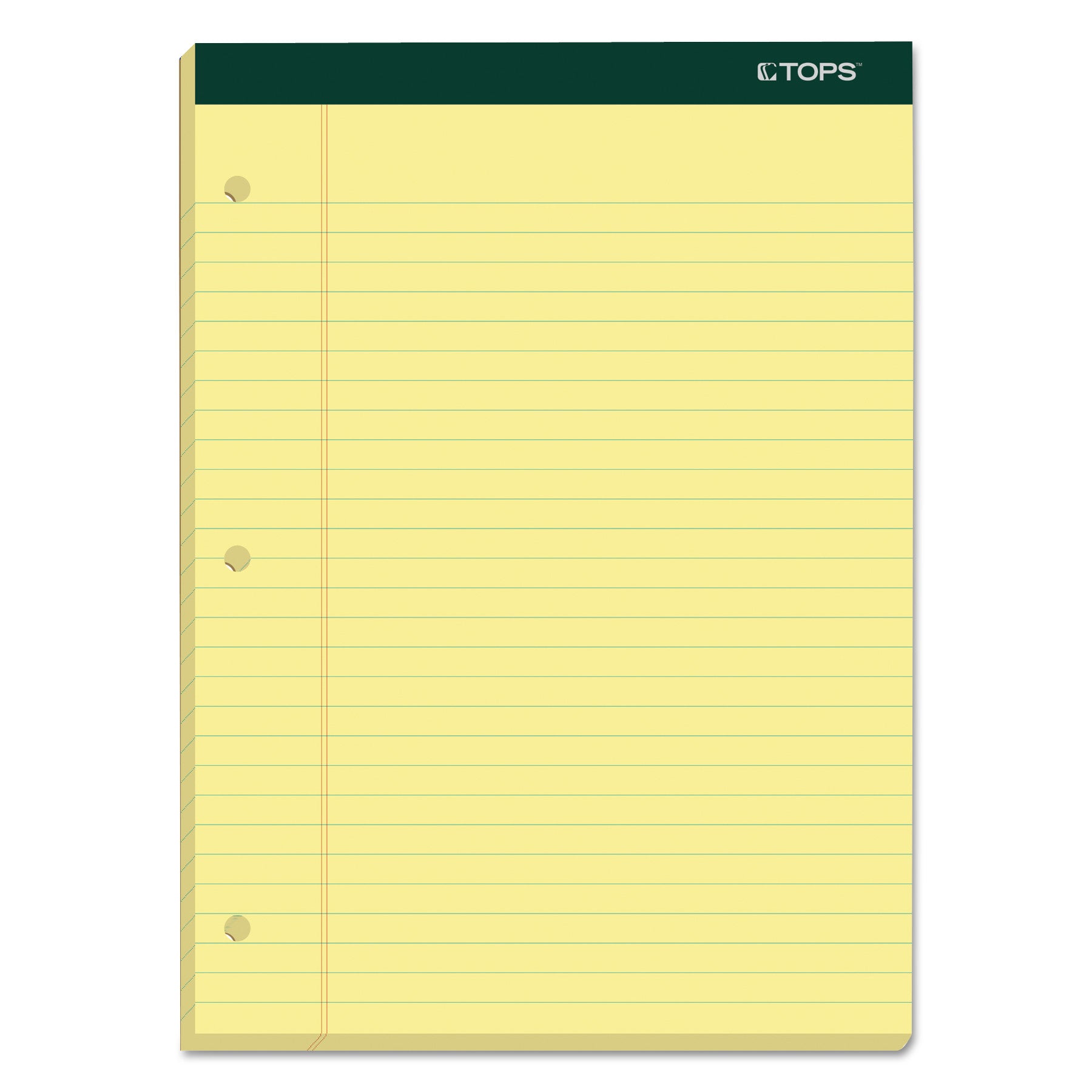 Double Docket Ruled Pads, Wide/Legal Rule, 100 Canary-Yellow 8.5 x 11.75 Sheets, 6/Pack -