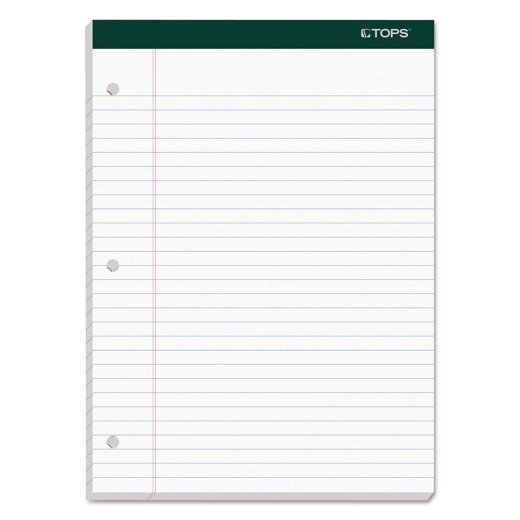 Double Docket Ruled Pads, Wide/Legal Rule, 100 White 8.5 x 11.75 Sheets, 6/Pack -