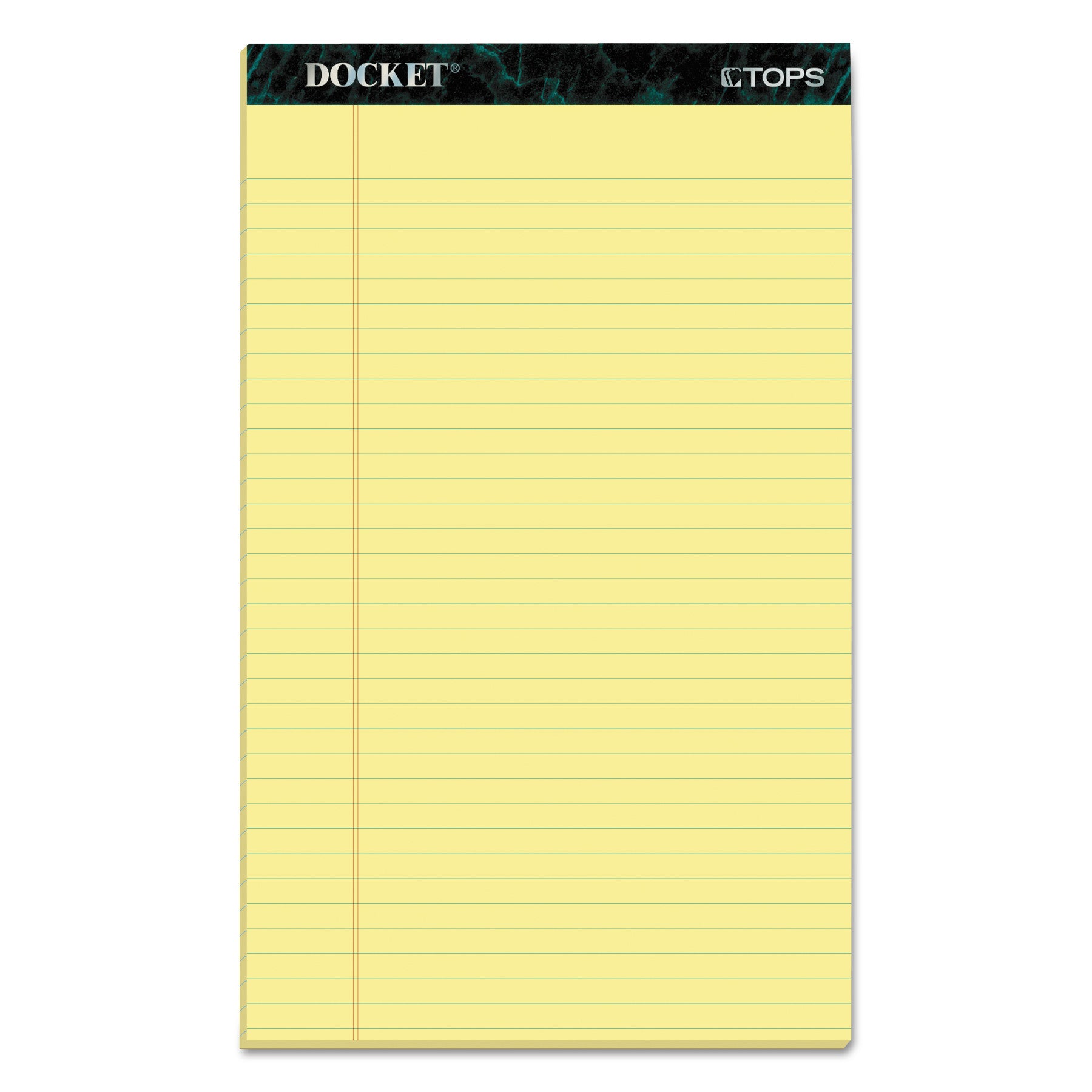 Docket Ruled Perforated Pads, Wide/Legal Rule, 50 Canary-Yellow 8.5 x 14 Sheets, 12/Pack -